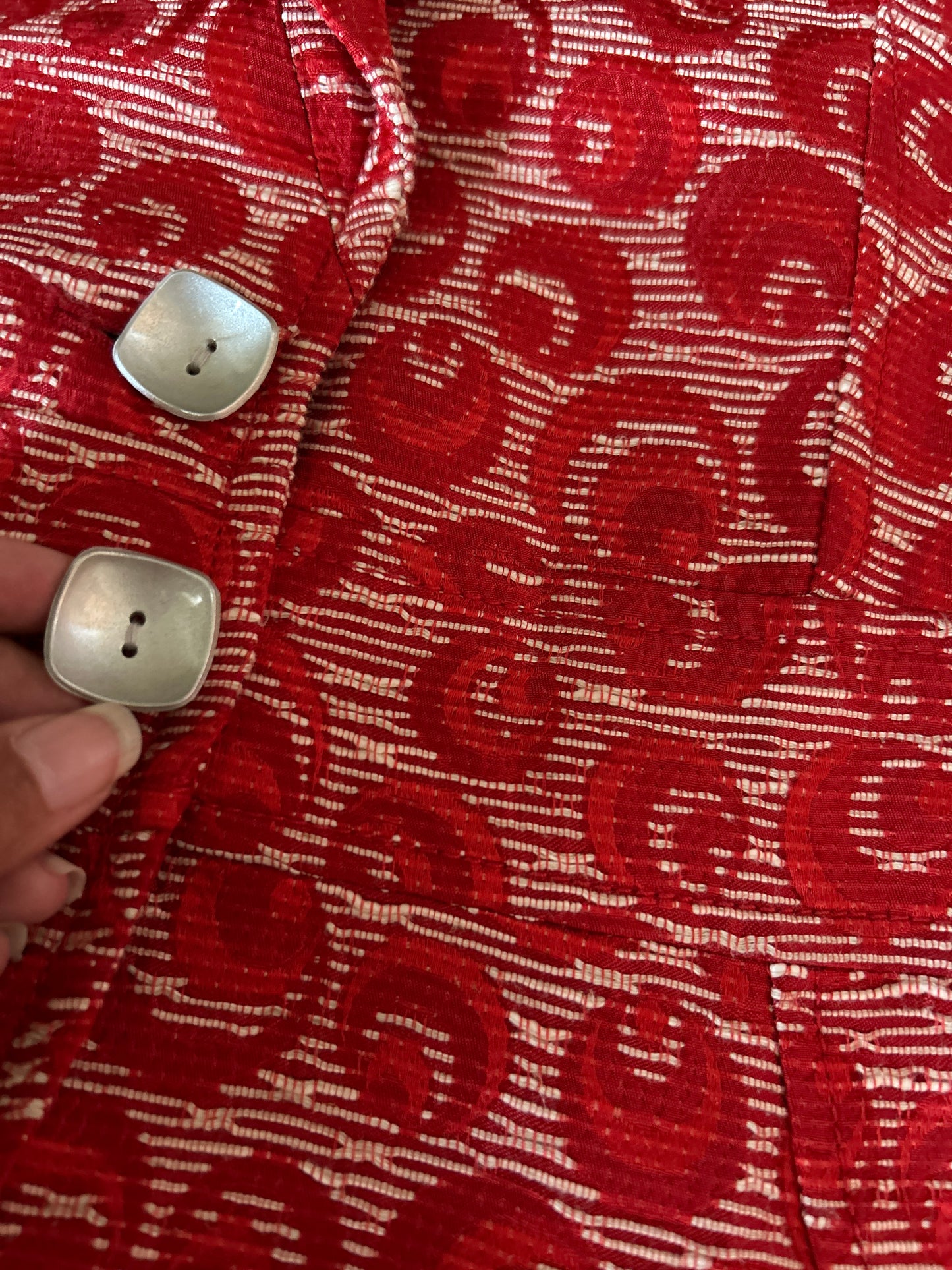 Drape Vintage Weaved Red Blazer