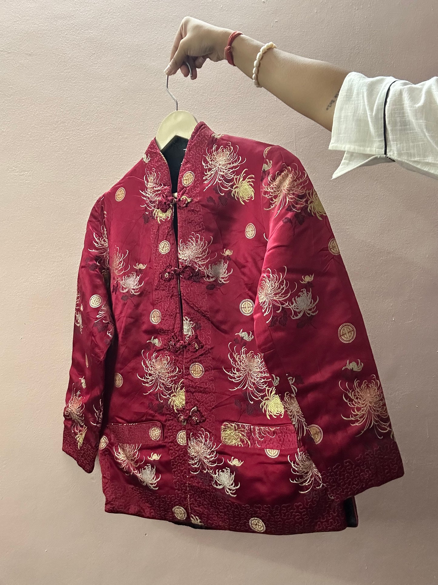 Vintage Quilted Mandarin Collar Reversible House Jacket