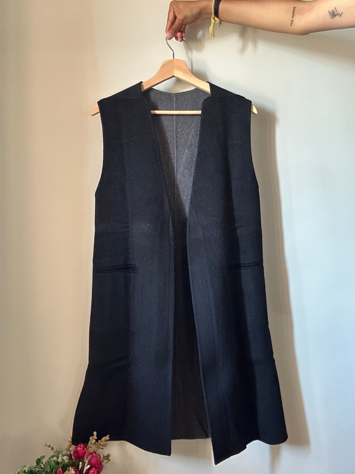 Vintage Woollen Reversible Long Vest