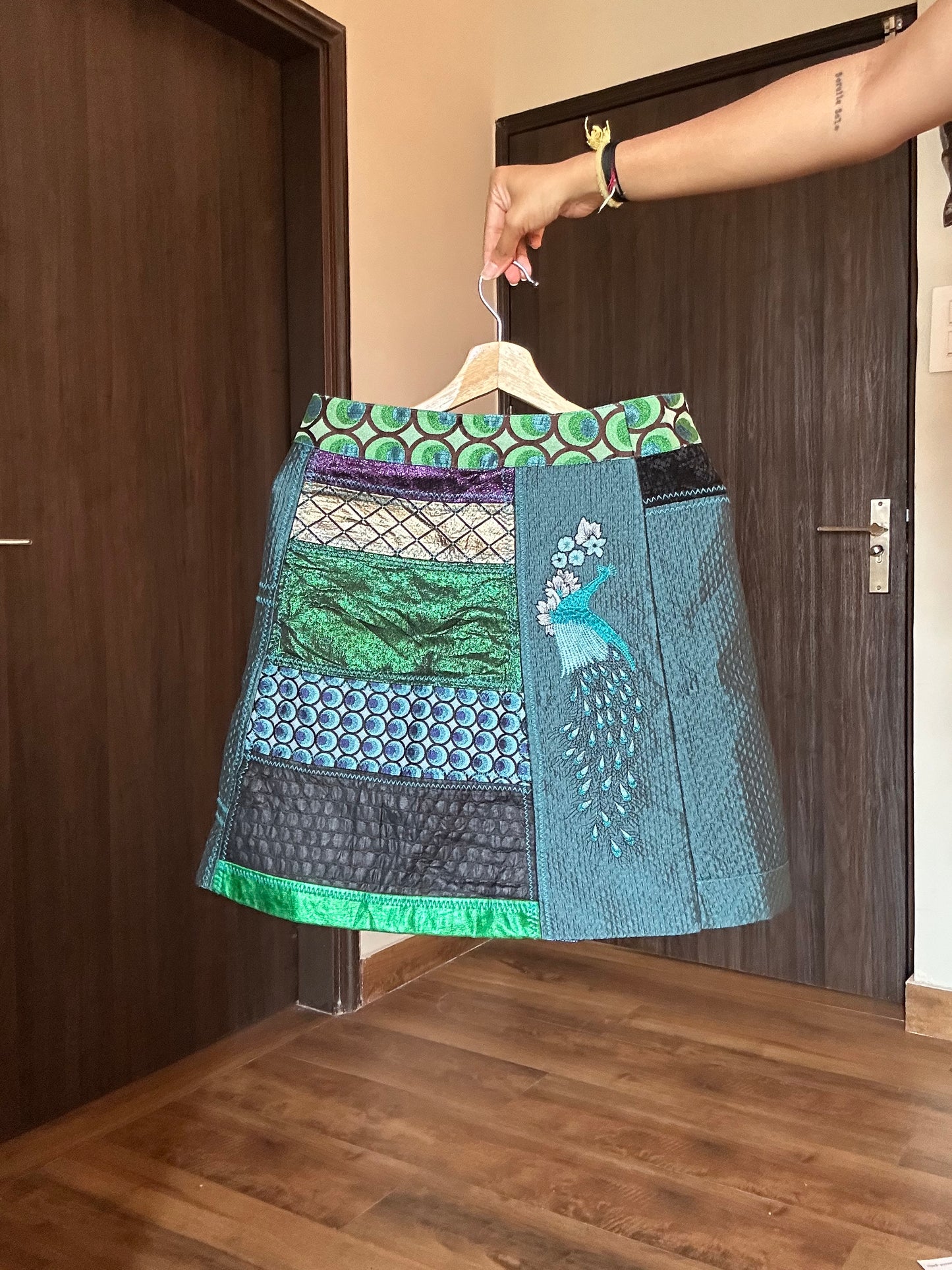 Vintage Desigual Patchwork and Embroidered Skirt