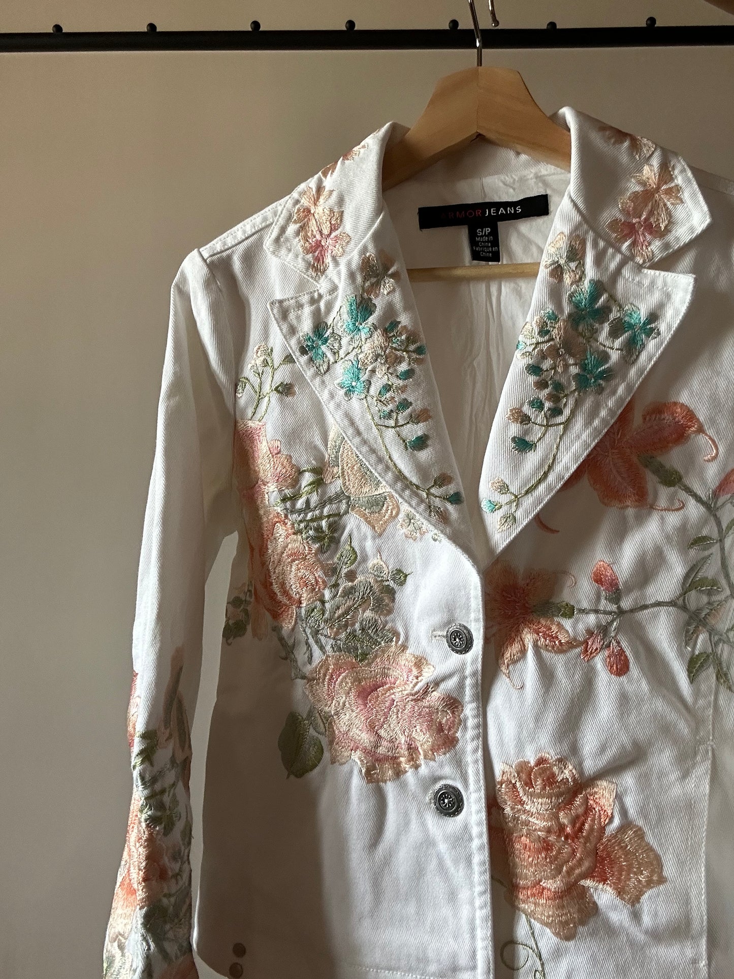 Vintage Armor Jeans Denim Embroidered Jacket