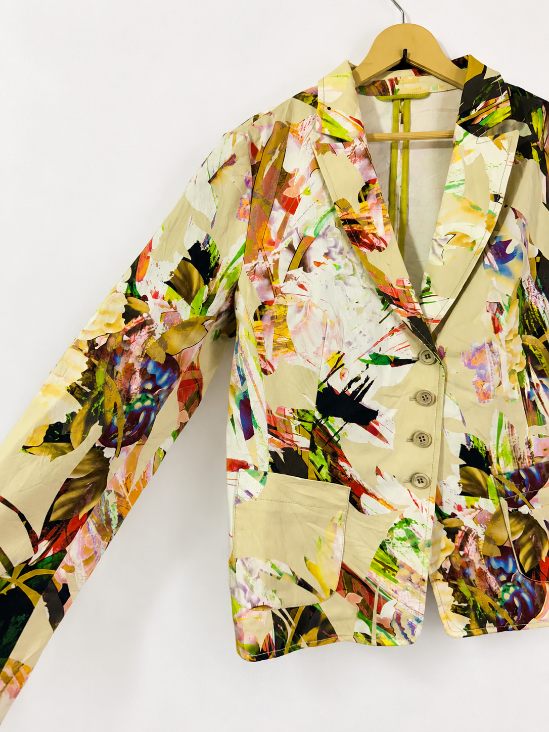 Vintage Canvas Bloom Abstract Blazer