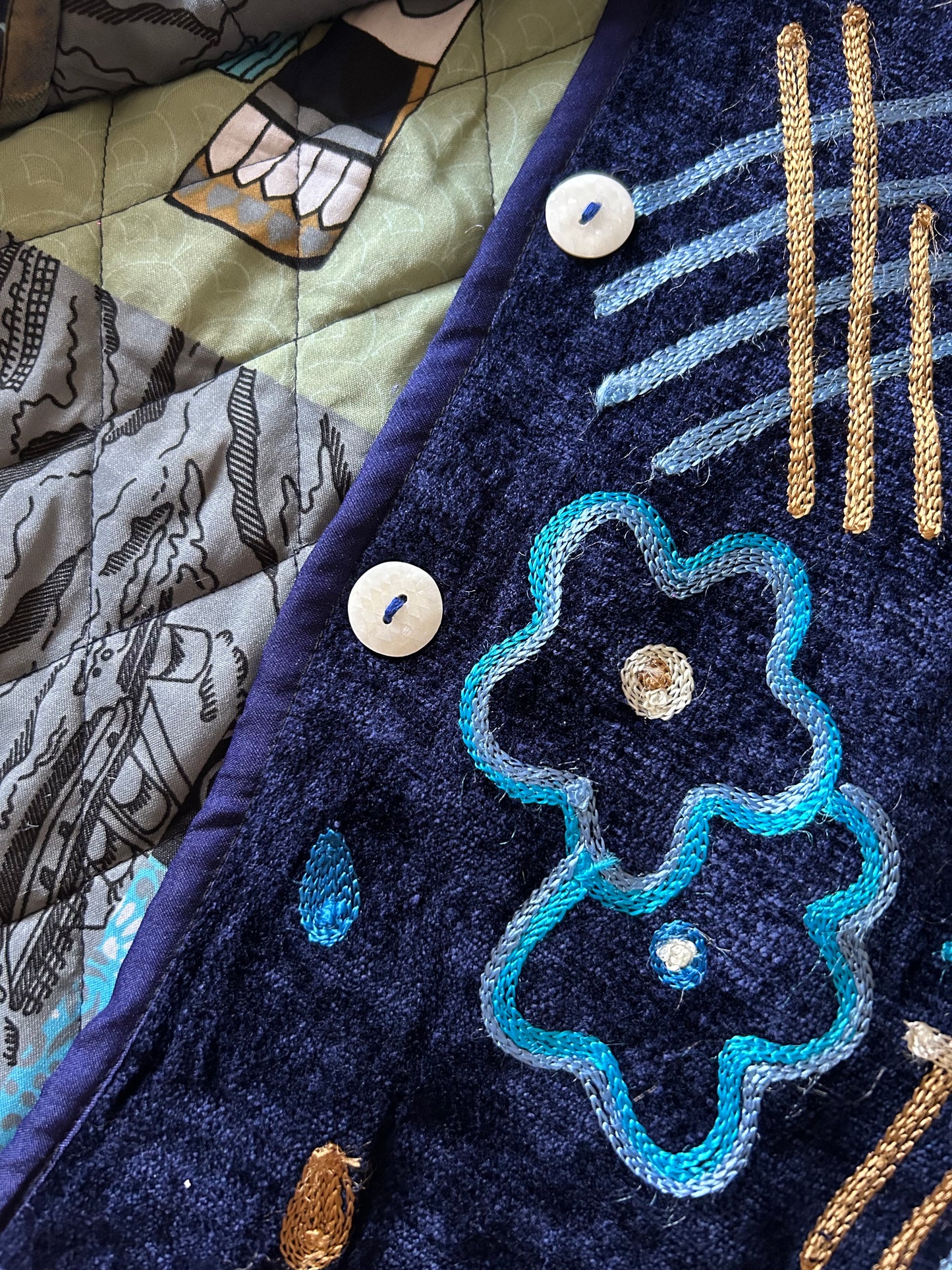 Reversible Quilted Embroiled Vintage Shaket