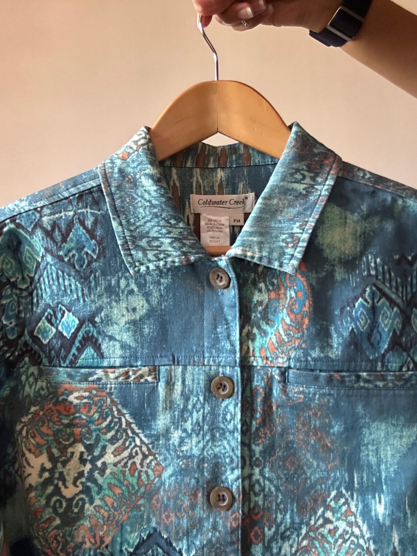 Vintage Coldwater Creek Rustic Blues Shaket