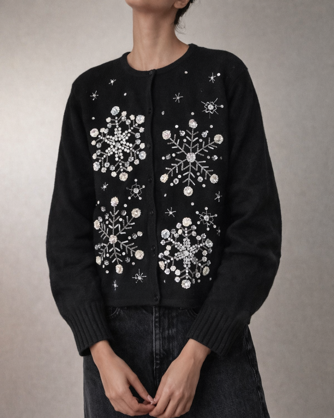 Vintage Heirloom Collectibles Beaded Knit Cardigan