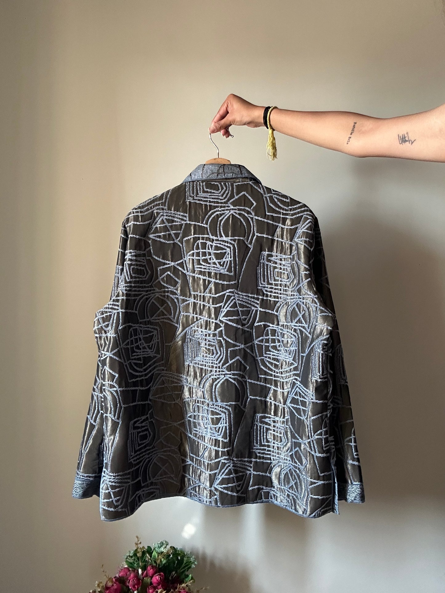 Yak Magik Vintage Reversible Shaket With Beaded and Embroidered On The Pockets