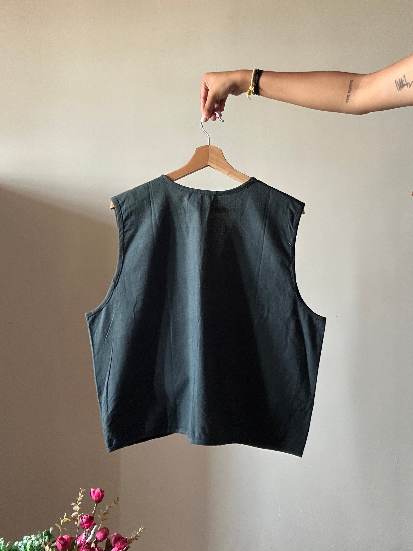 Vintage Embroidered Mirror Work Vest