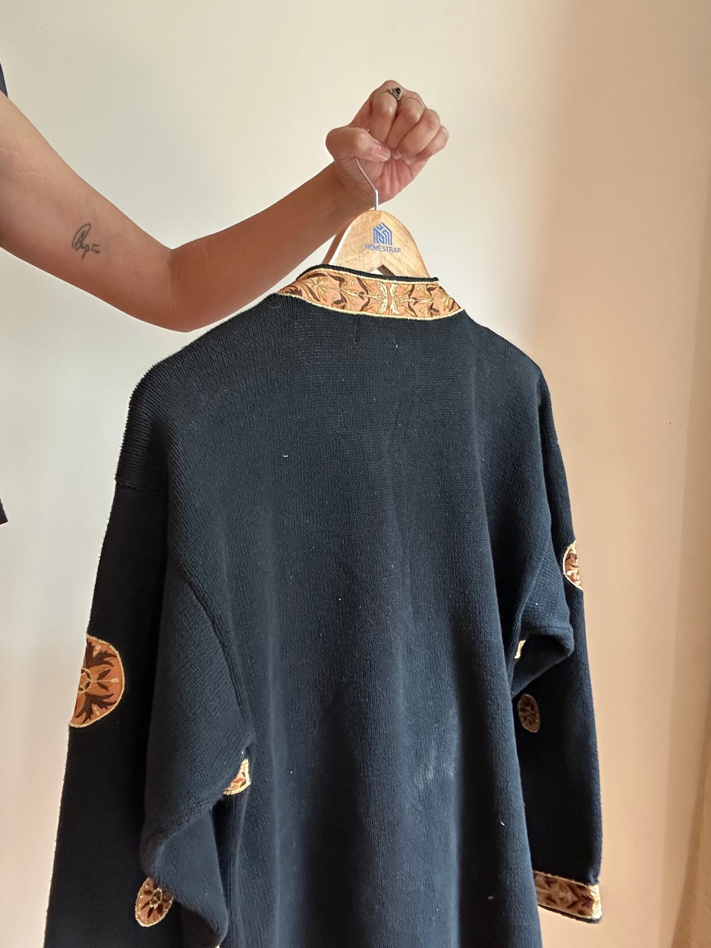 Private Vintage Embroidered And Patchwork Knit Cardigan