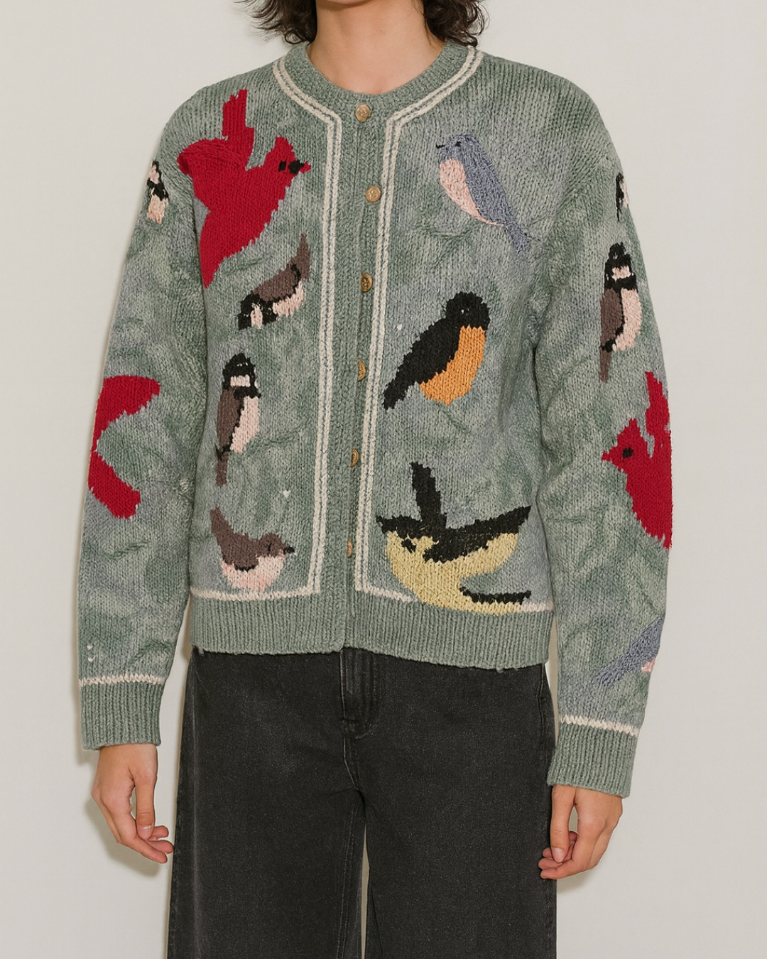 Vintage Orvis Embroidered Knit Cardigan