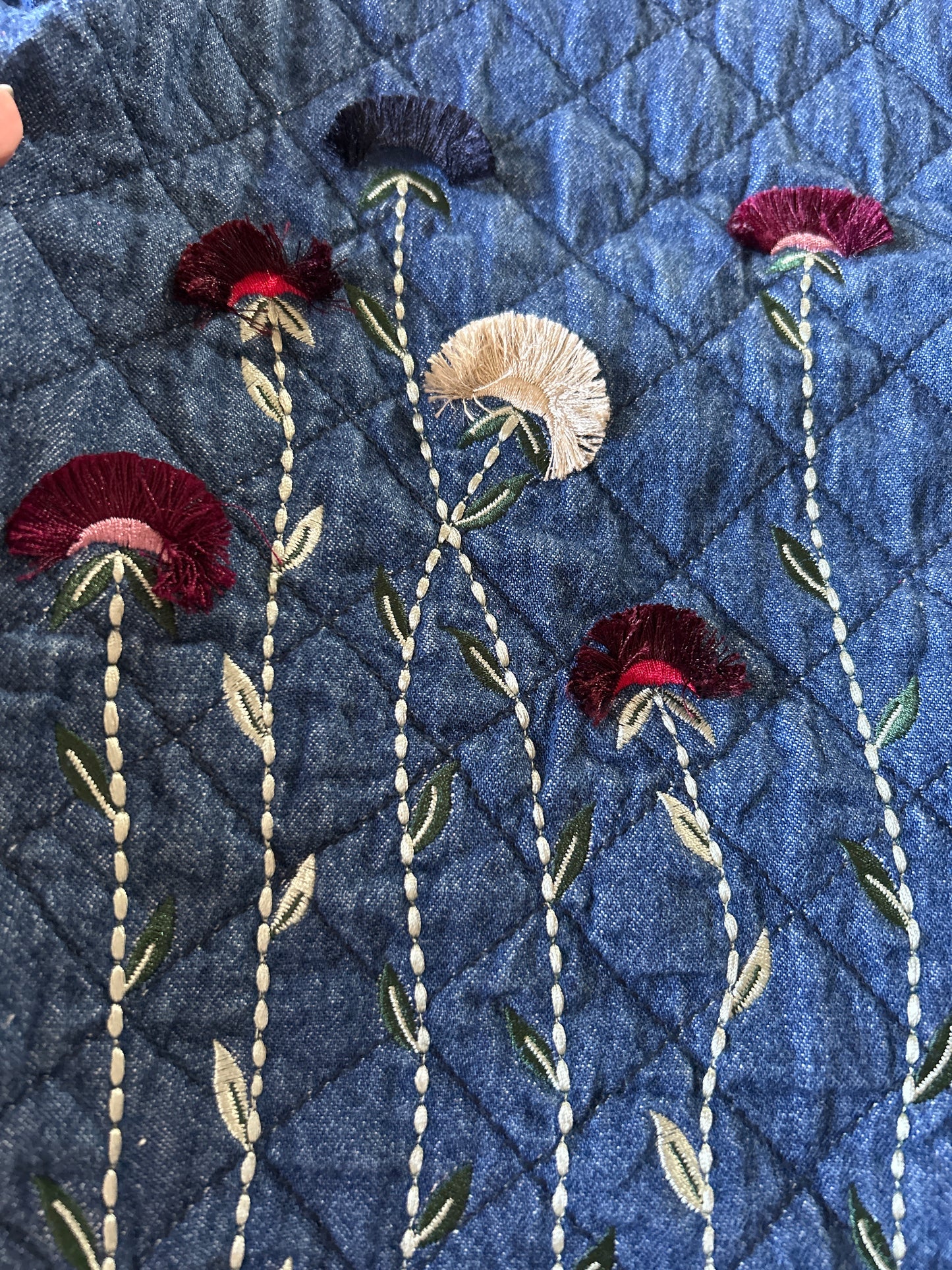 Vintage Coldwater Creek Denim Lightly Quilted Shaket