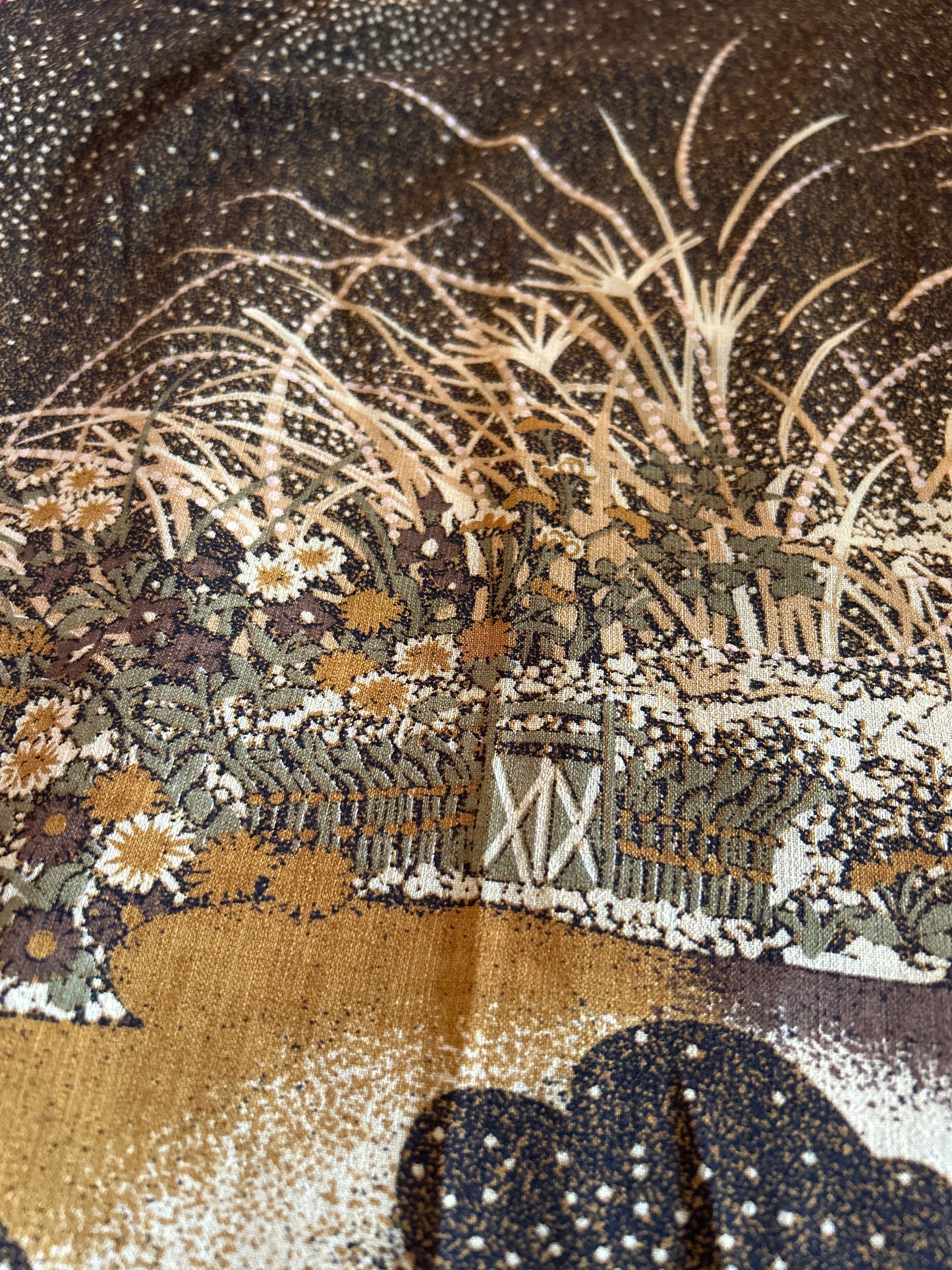 Vintage Chiffon Abstract Print Skirt With Back Zipper and Small Waist Pocket