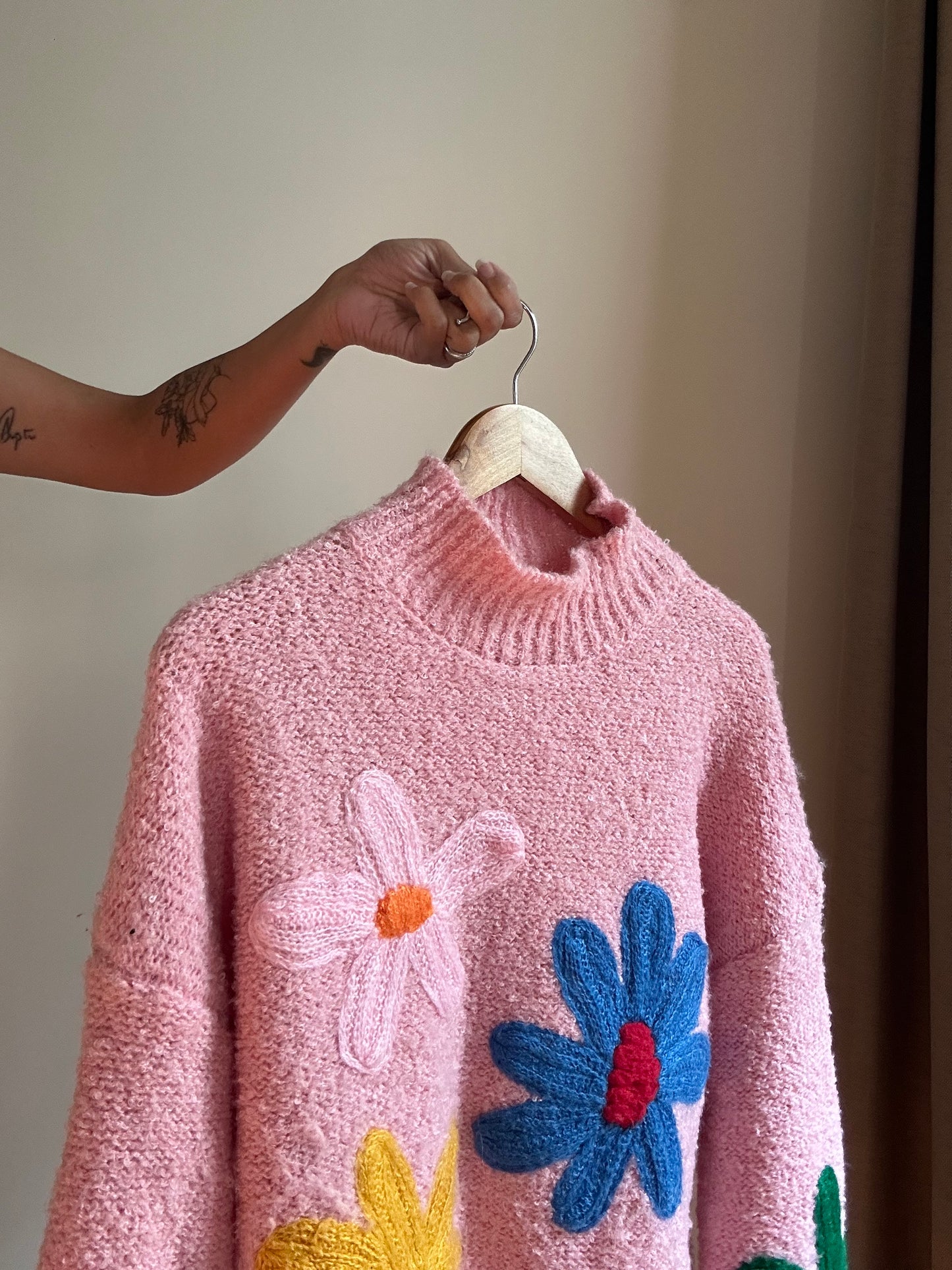 Vintage Floral Knit Pullover