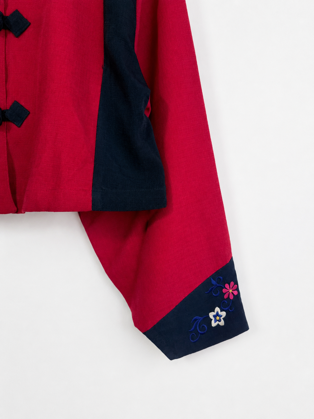 Vintage Embroidered Korean Cropped Jacket