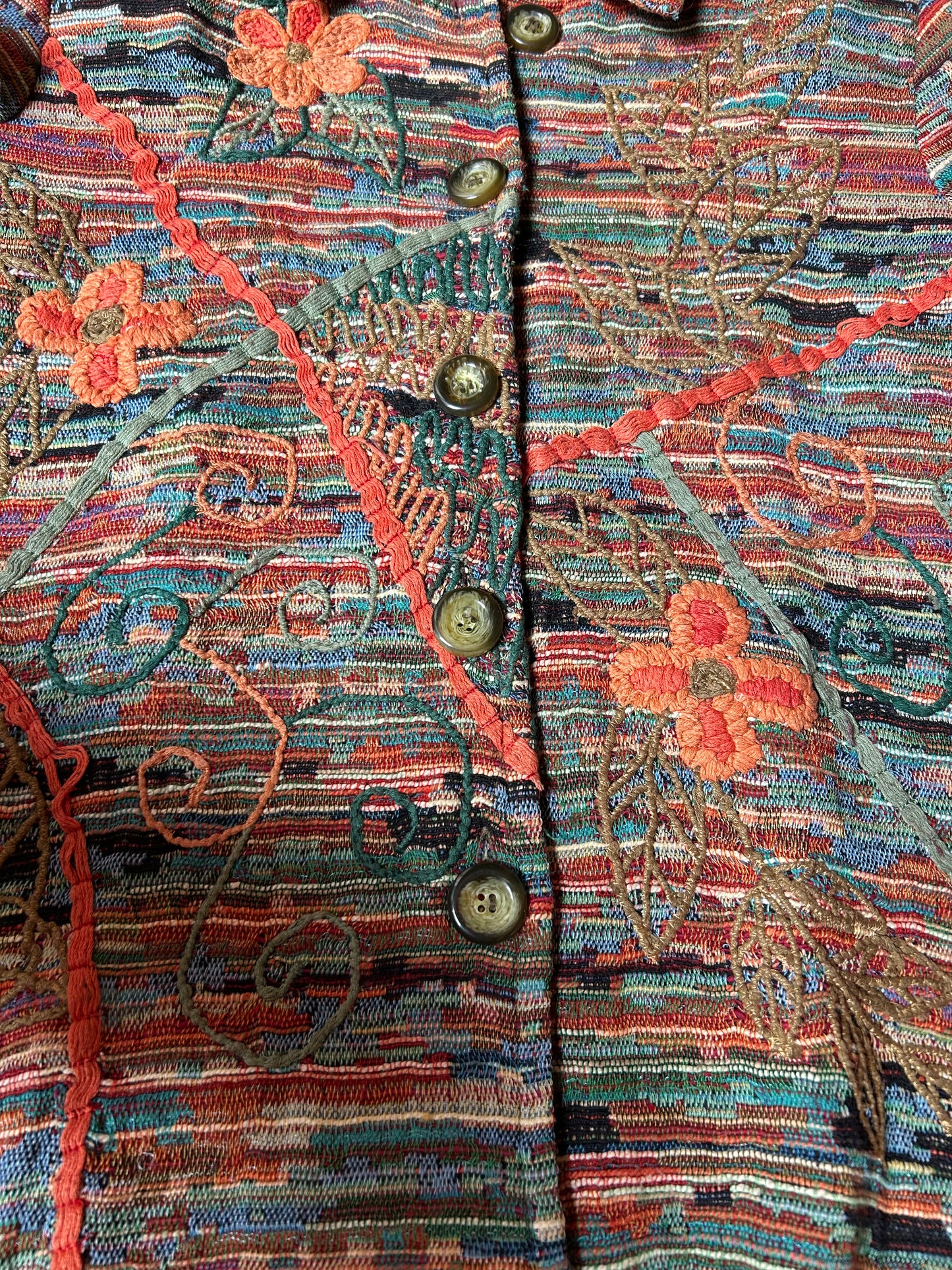 Coldwater Creek Vintage Weave and Embroidered Shaket