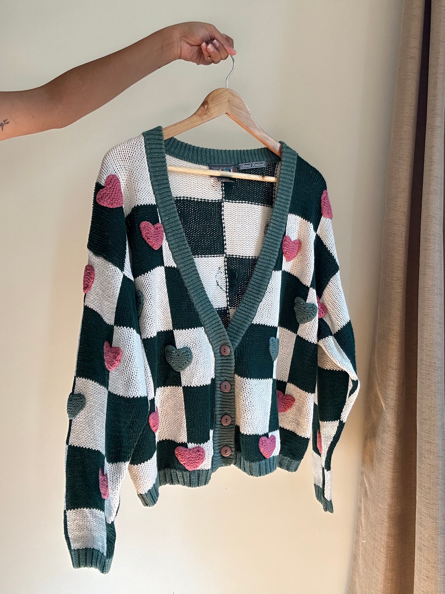 Vintage Paris Sports Club Hand Knit Cardigan