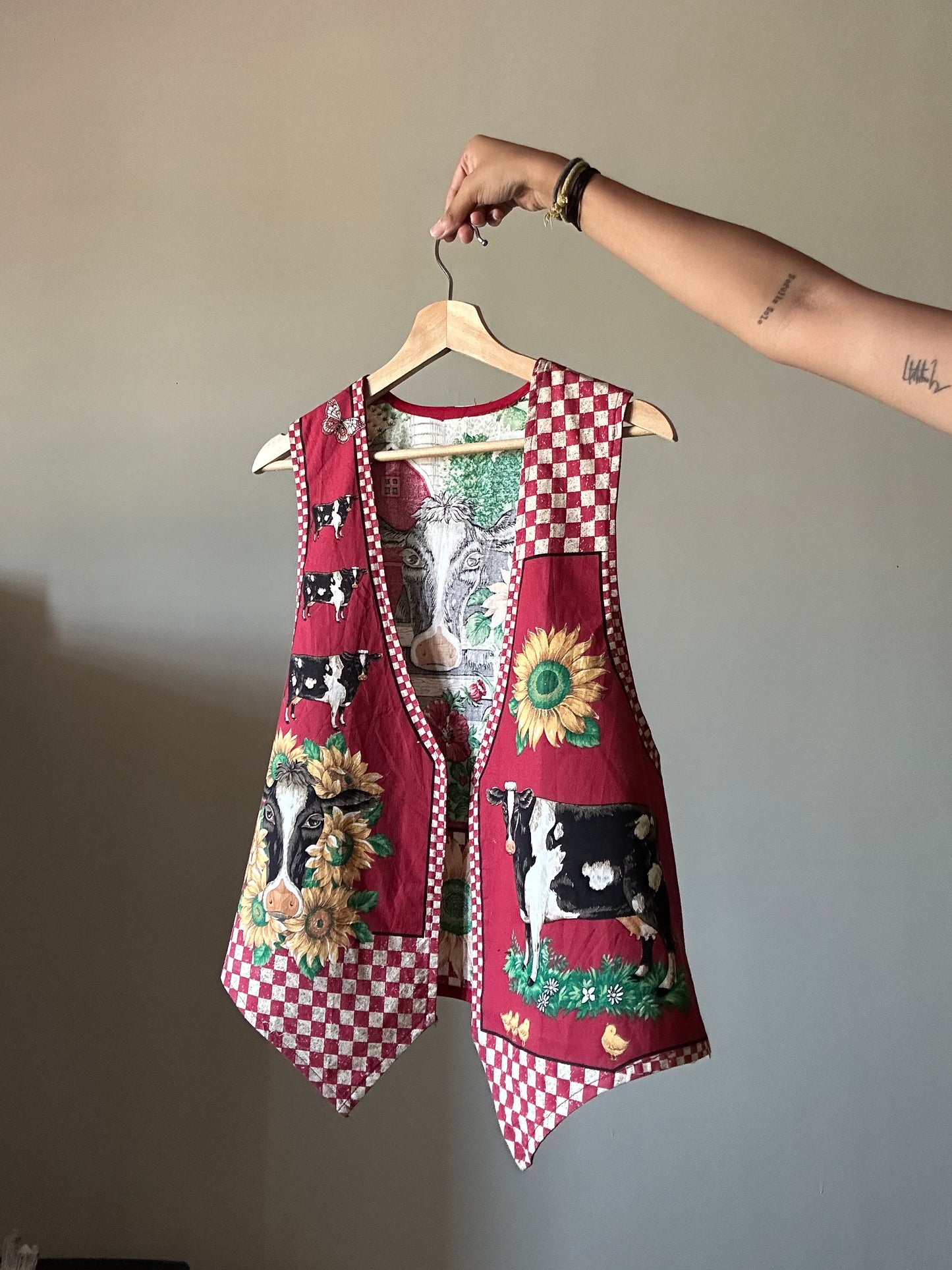 Vintage 90s Cow Print Vest