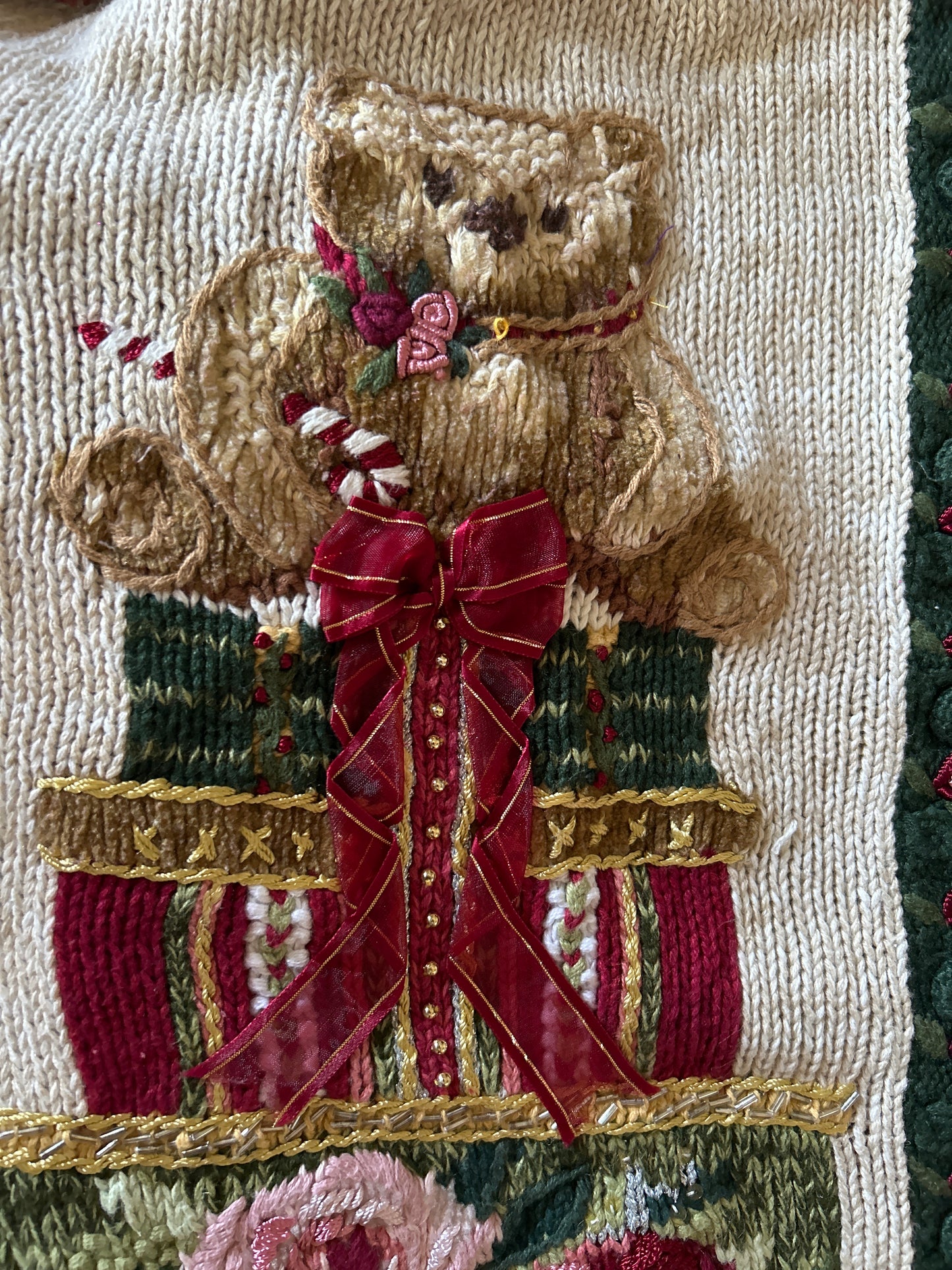Vintage Heirloom Collectables Happy Gift Knit Cardigan