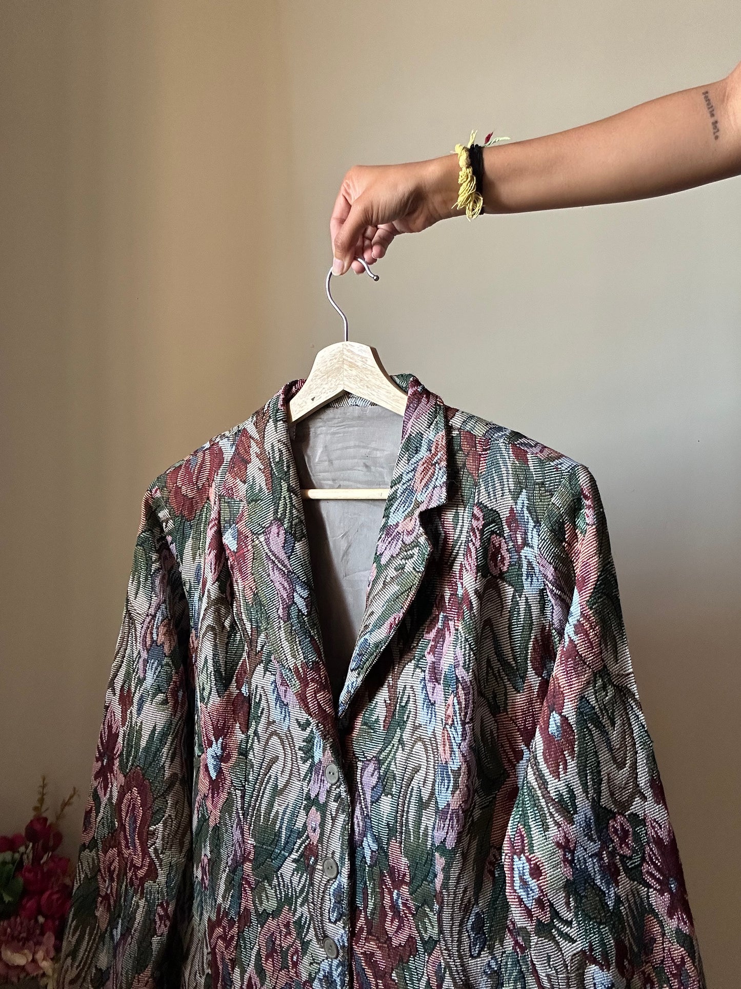 Vintage Original Floral Weaved Blazer