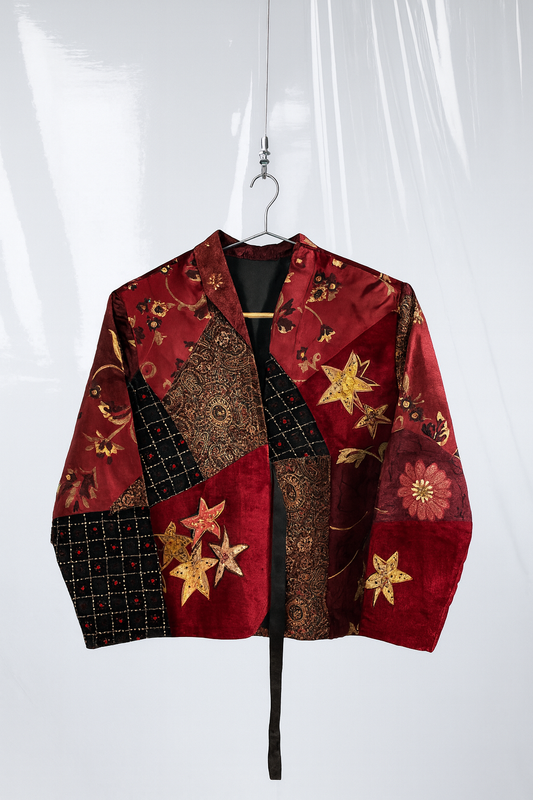 Indigo Moon Patchwork and Embroidered Beaded Shaket