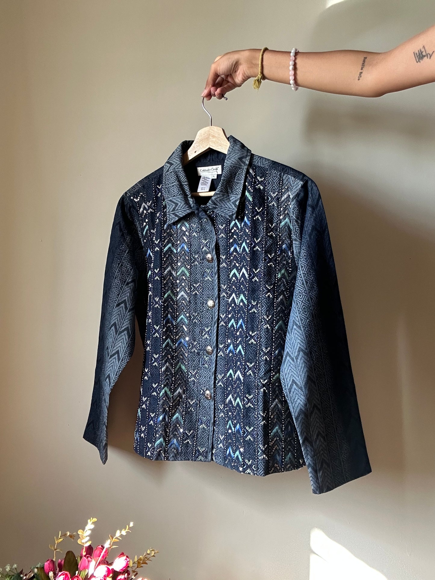 Coldwater Creek Vintage All Beaded And Embroidered Shaket