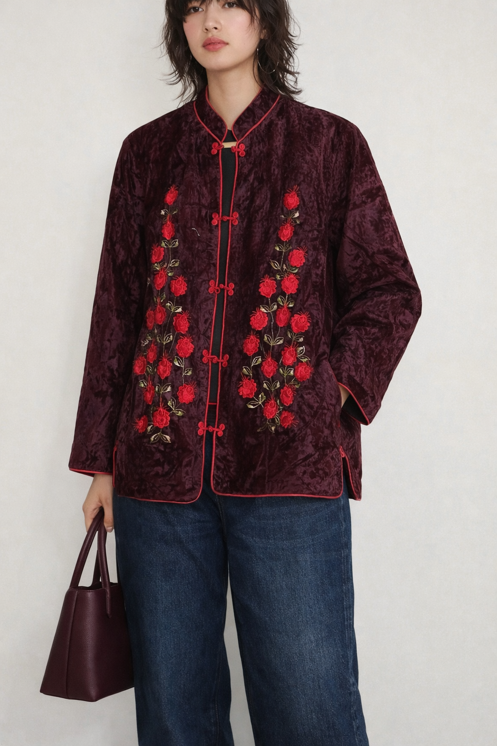 Vintage Chinese Style Velvet Shaket