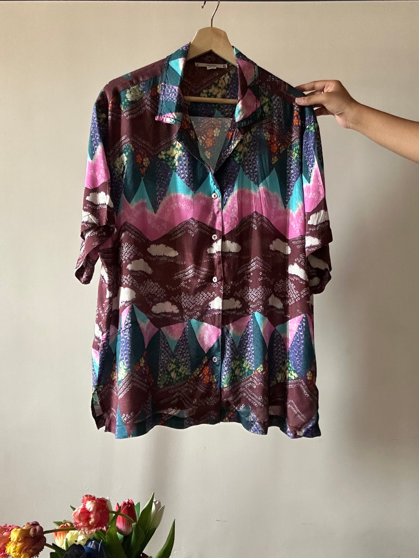 Kimchi Blue Neckline Embroidered Vintage Shirt