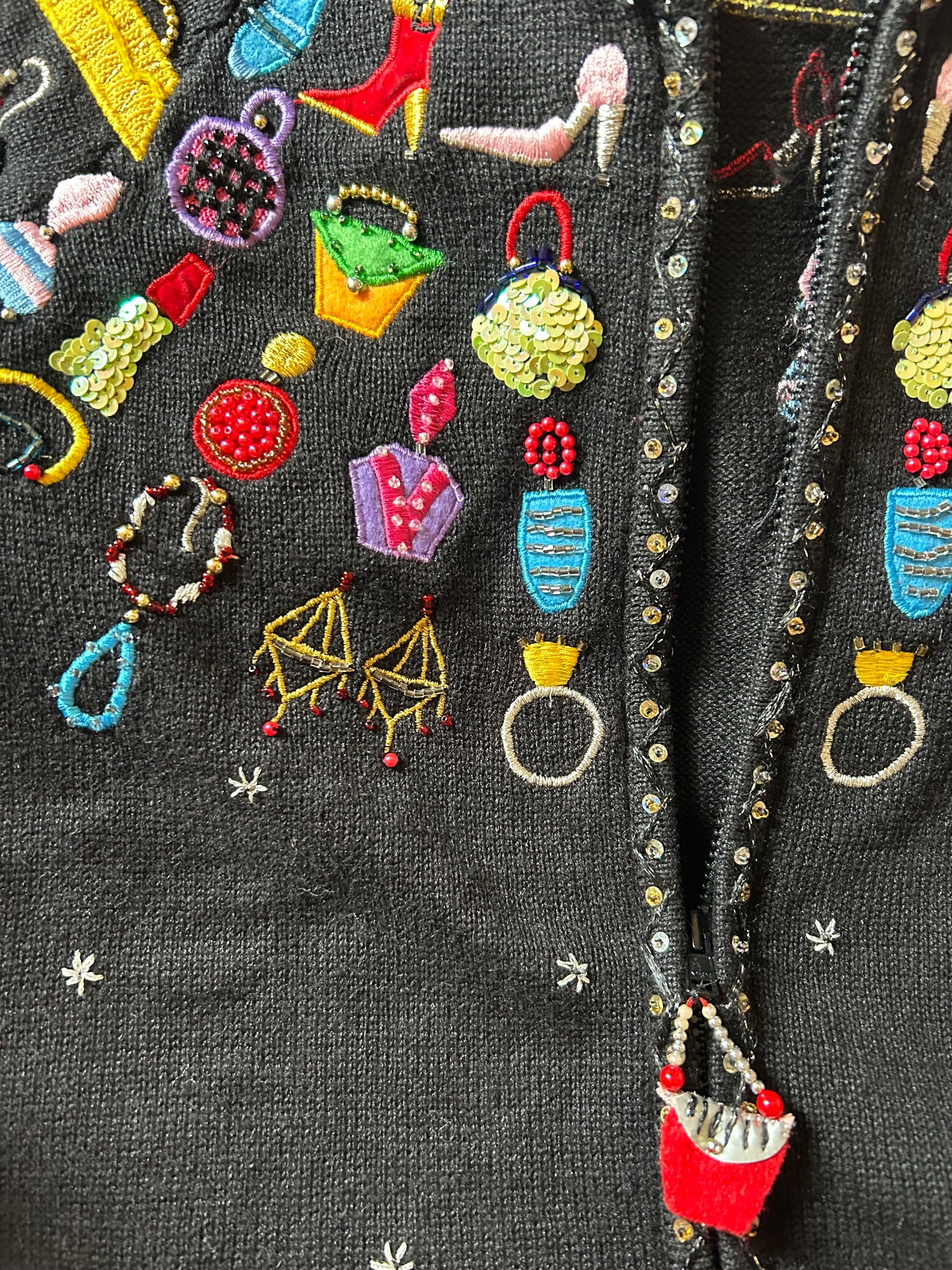 Vintage Berek By Takano Sakon Knit Beaded and Embroidered Cardigan