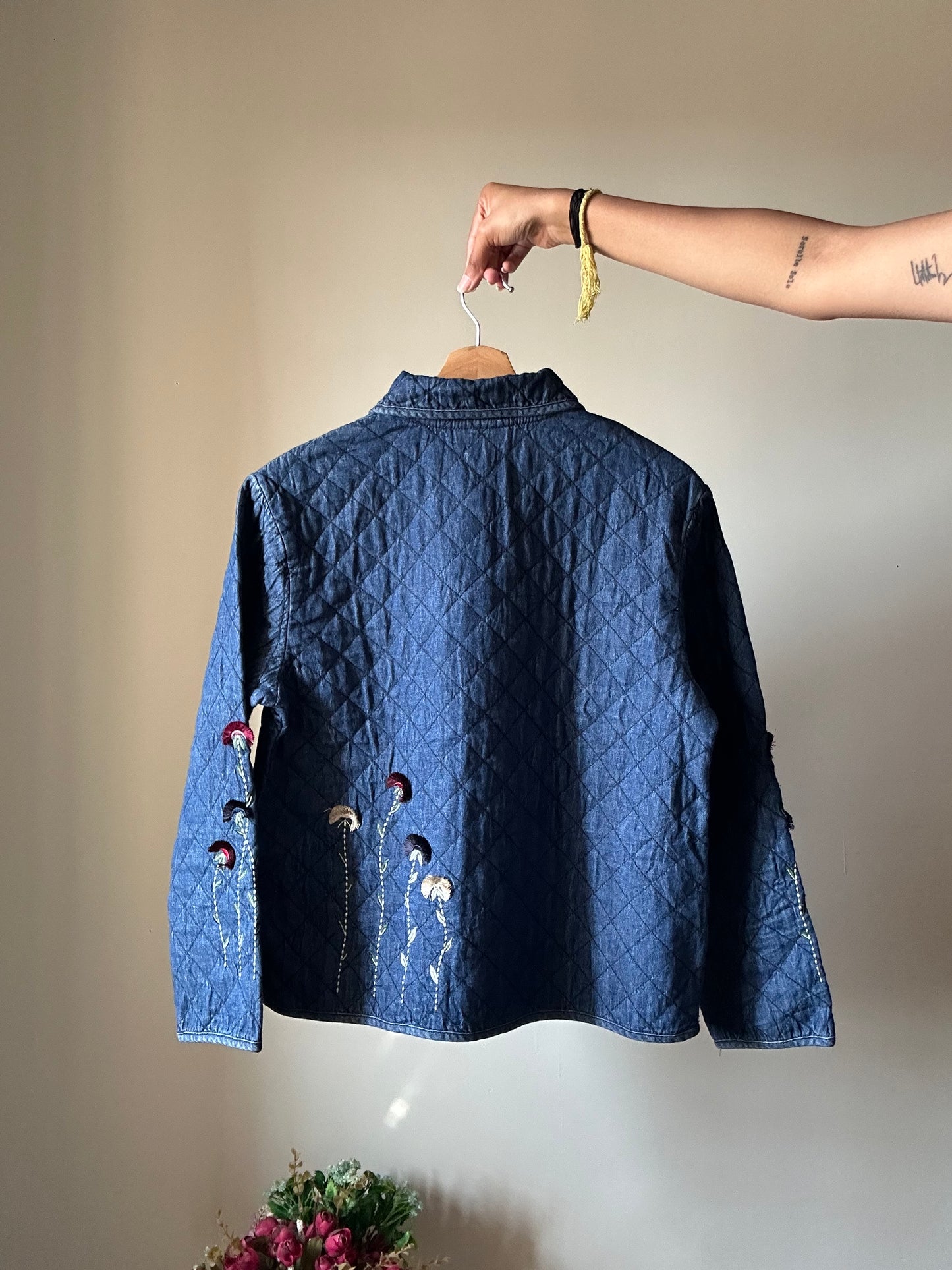 Vintage Coldwater Creek Denim Lightly Quilted Shaket
