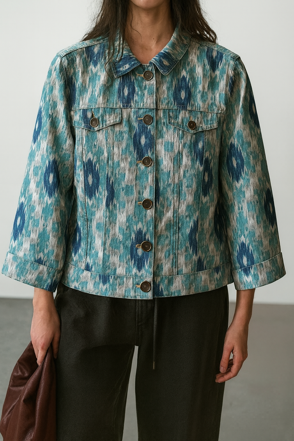 Chico’s Vintage Printed Shaket With Shimmer