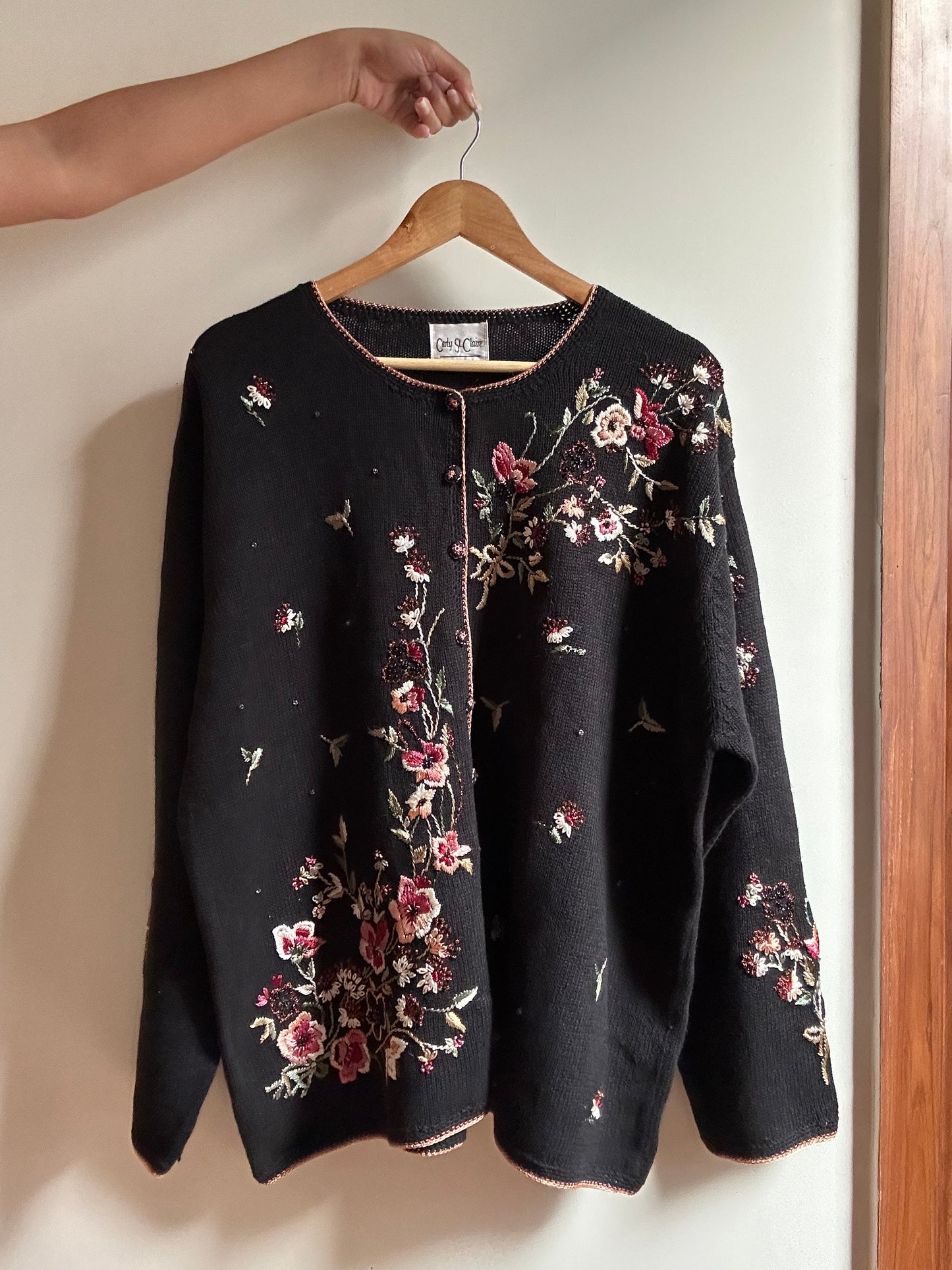 Charly St Claire Vintage Embroidered Cardigan