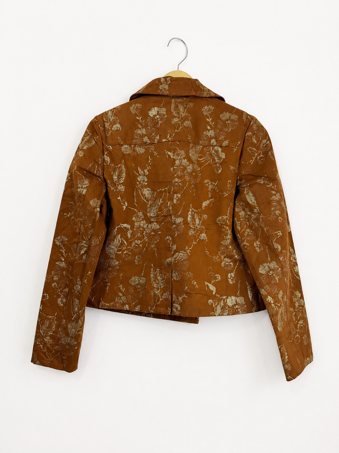 Vintage Bronze Floral Brocade Cropped Jacket