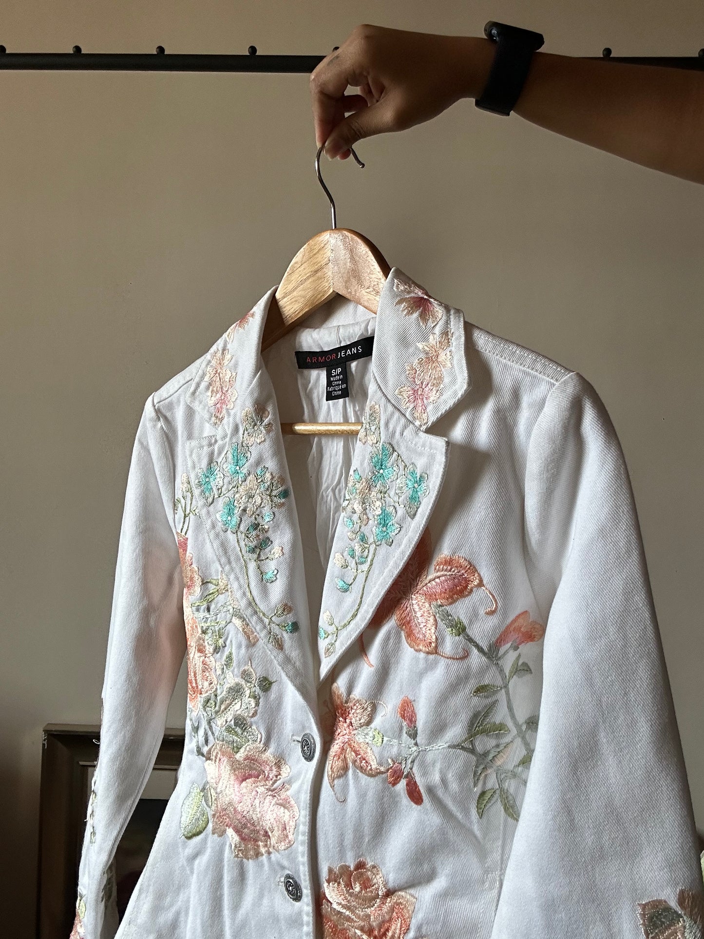 Vintage Armor Jeans Denim Embroidered Jacket