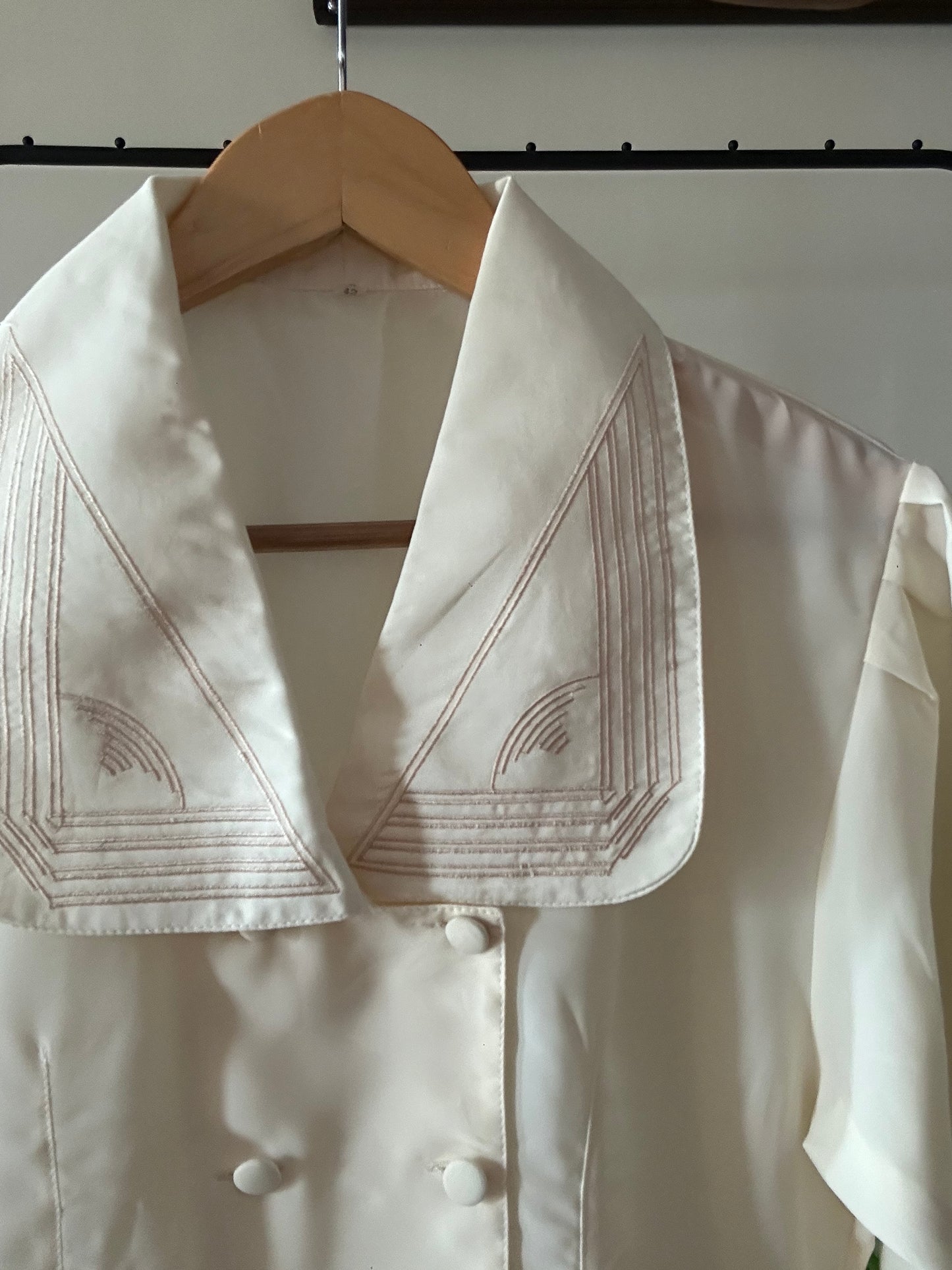 Vintage Blazer Style Large Collar Shirt