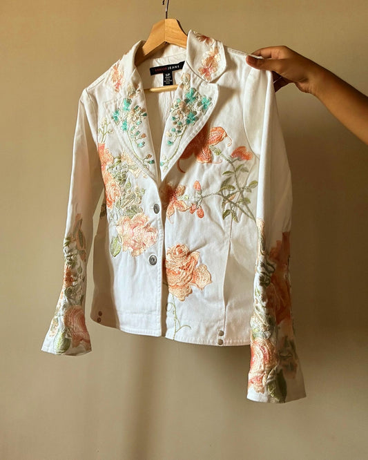 Vintage Armor Jeans Denim Embroidered Jacket