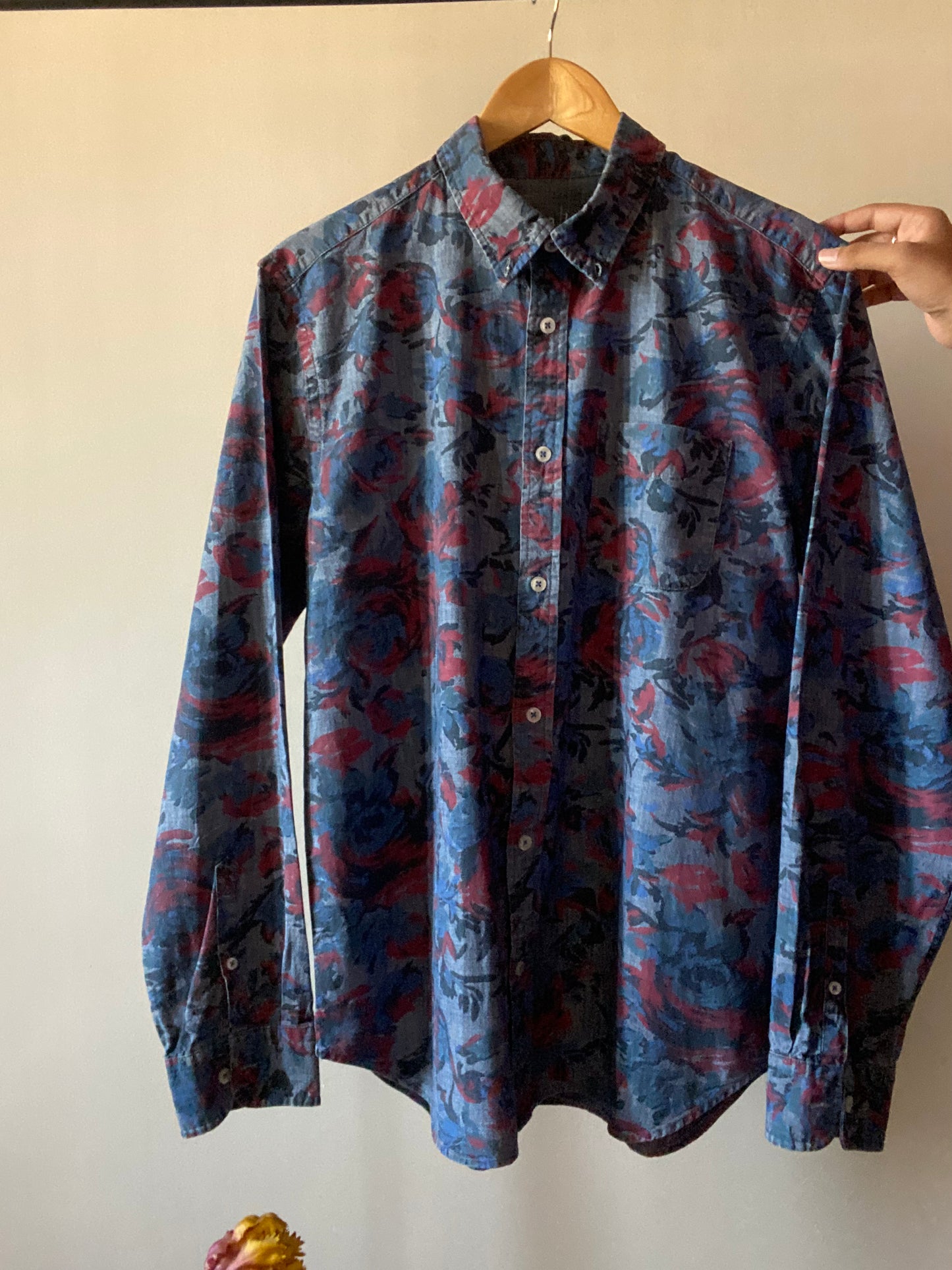 Vintage GAP Denim Floral Print Shirt