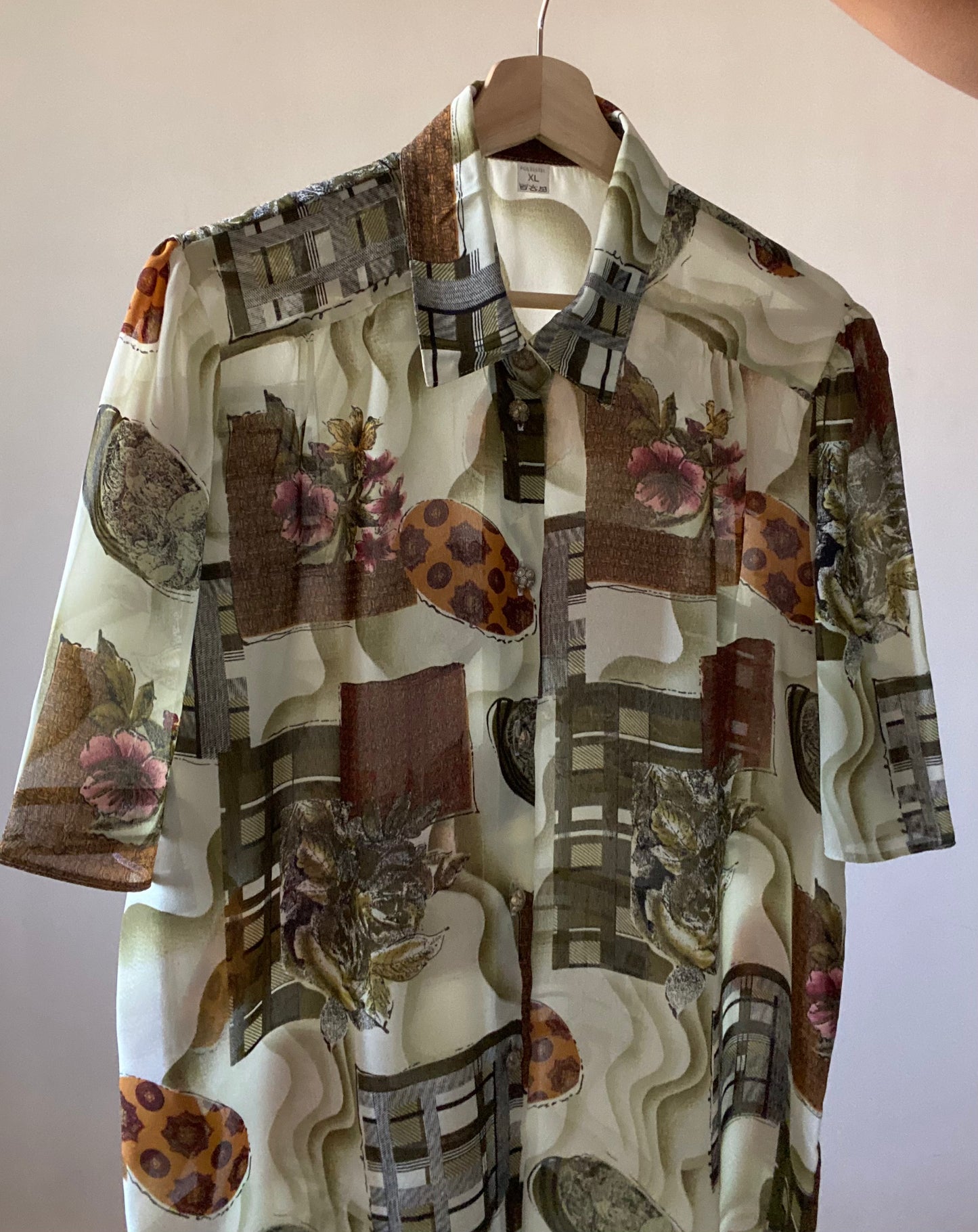 Abstract Floral Print Vintage Shirt