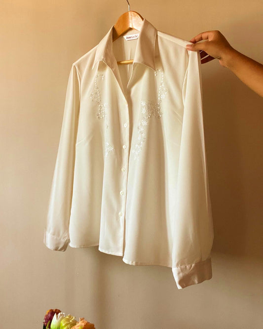 Embroidered Vintage White Shirt