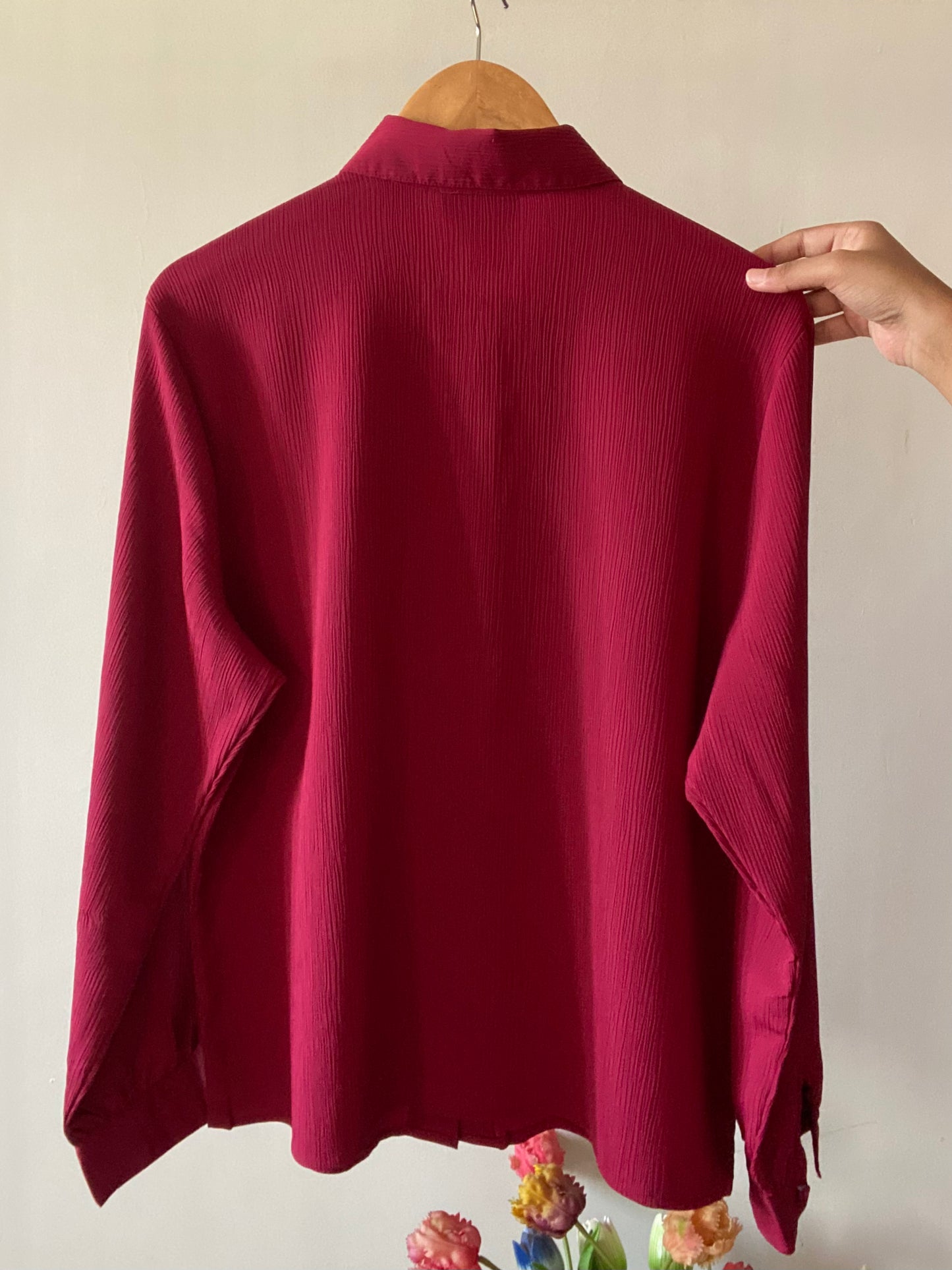 Crinkled Korean Style Buttoned Up Vintage Shirt