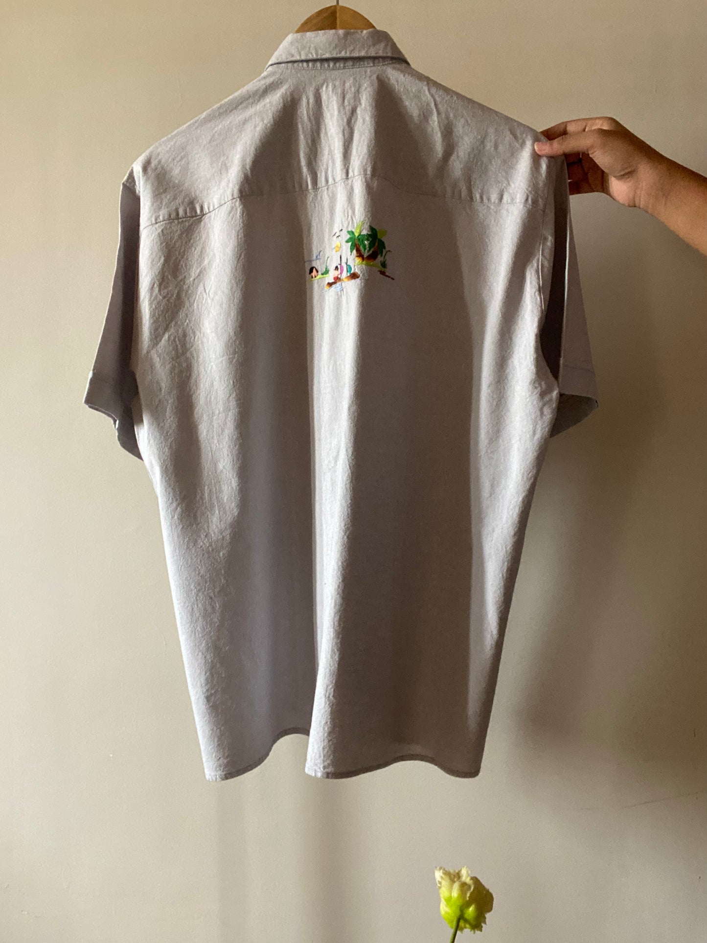 Village Inspired Embroidered Denim Vintage Shirt