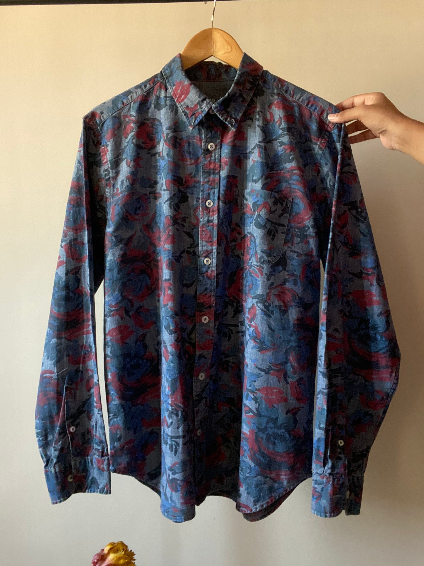 Vintage GAP Denim Floral Print Shirt