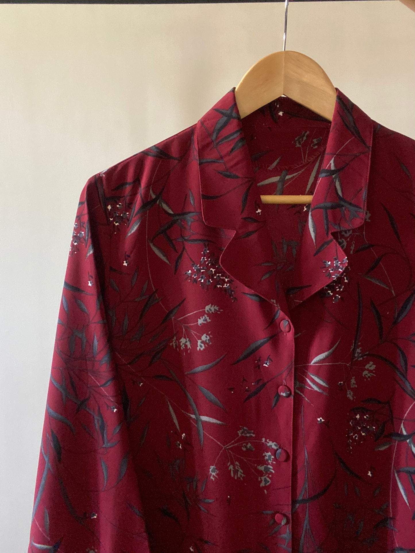 Vintage Maroon Floral Shirt