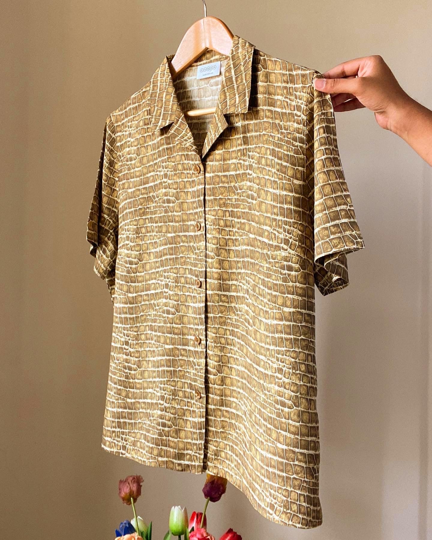 Crocodile Skin Print Vintage Shirt