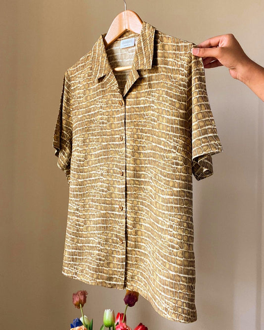 Crocodile Skin Print Vintage Shirt