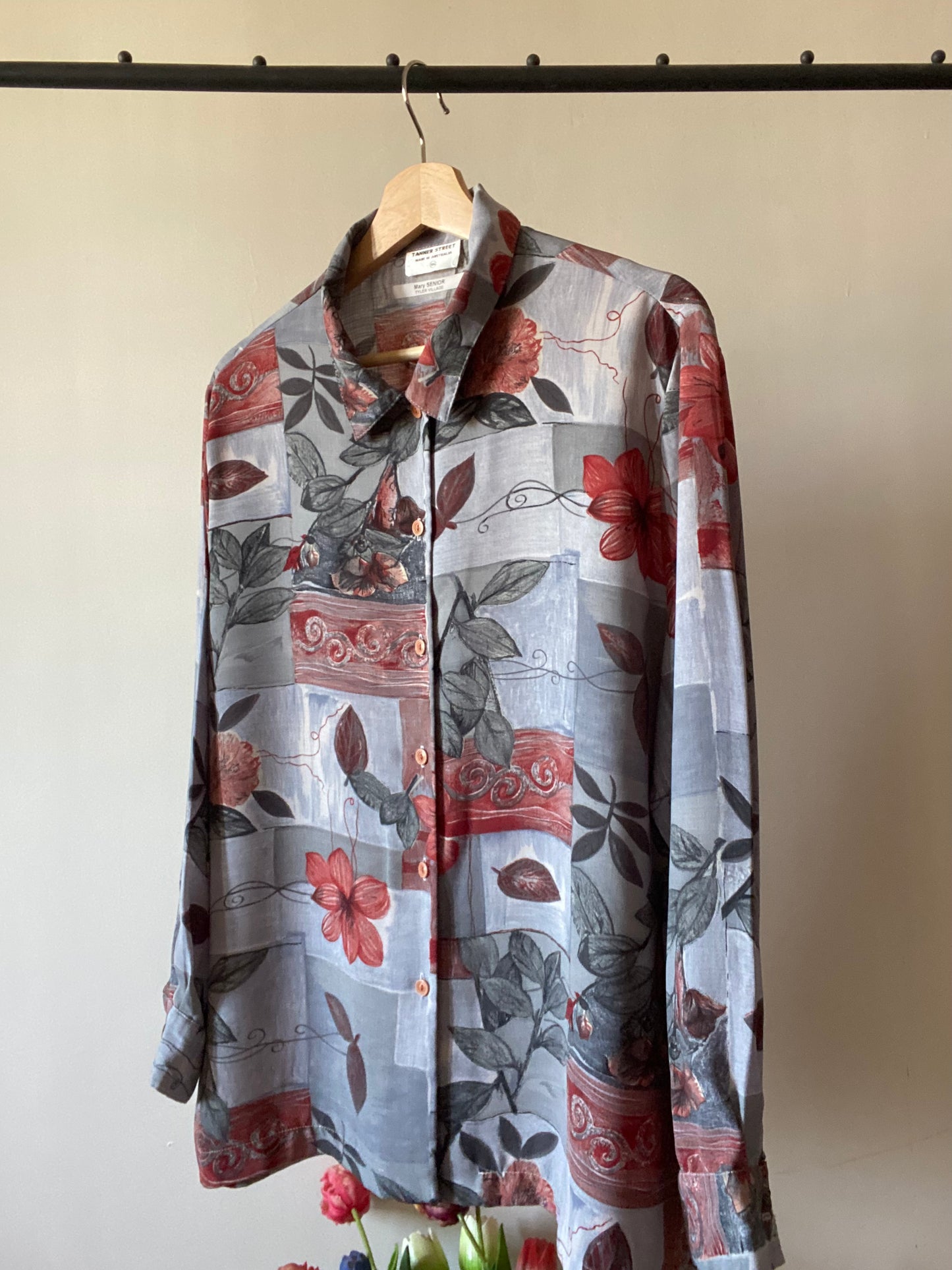 Vintage Colour Block Print Shirt