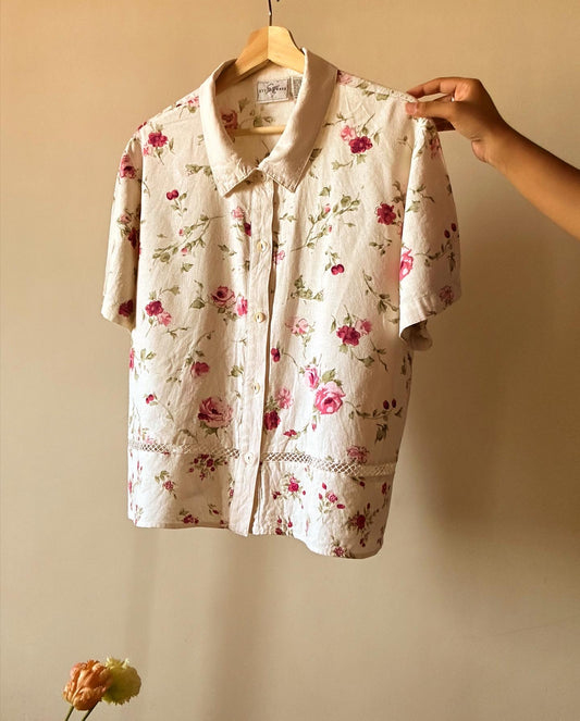Vintage Studio Ease English Rose Print Shirt