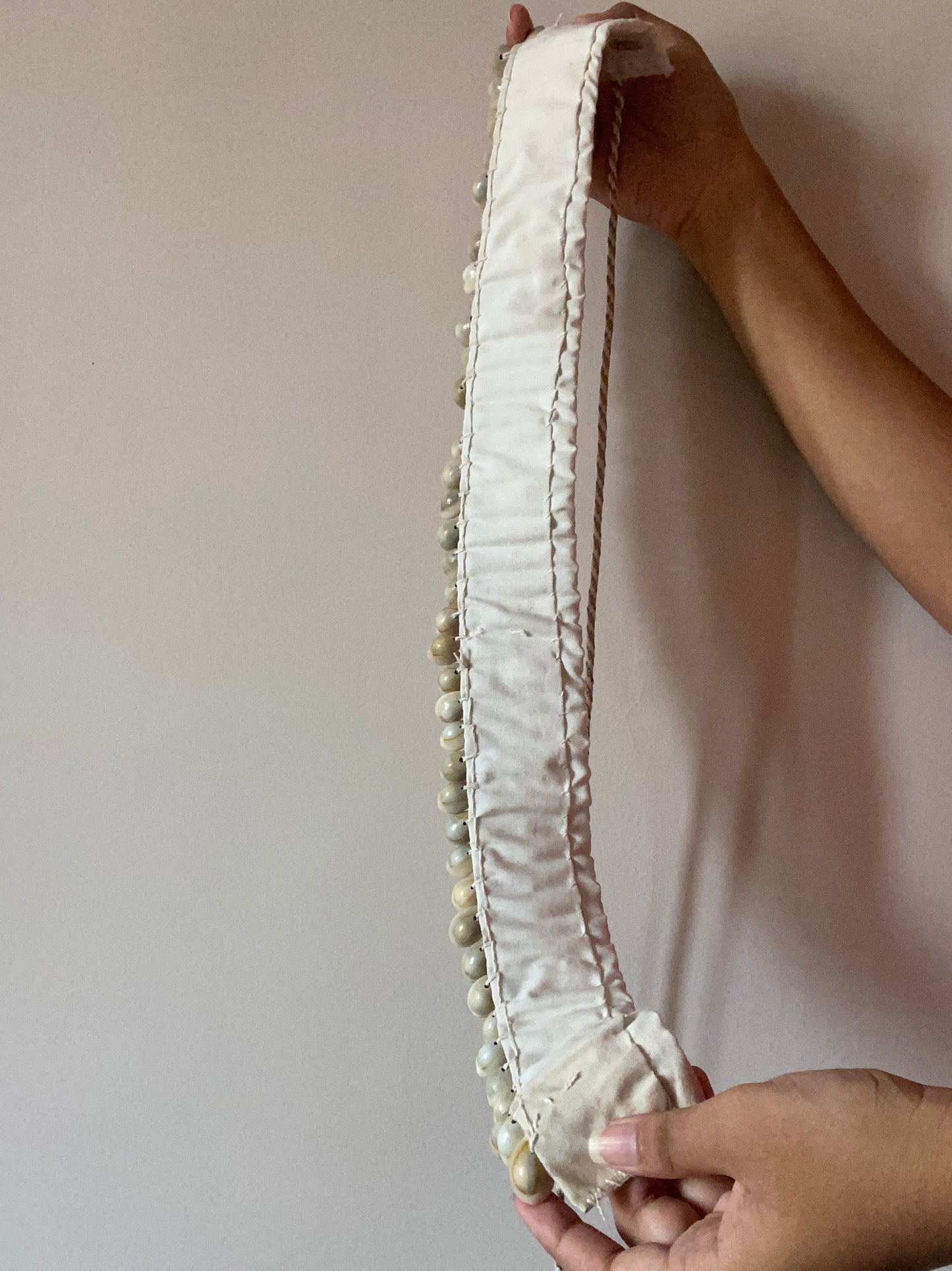 Vintage Mirror and Shell Handmade Belt In White