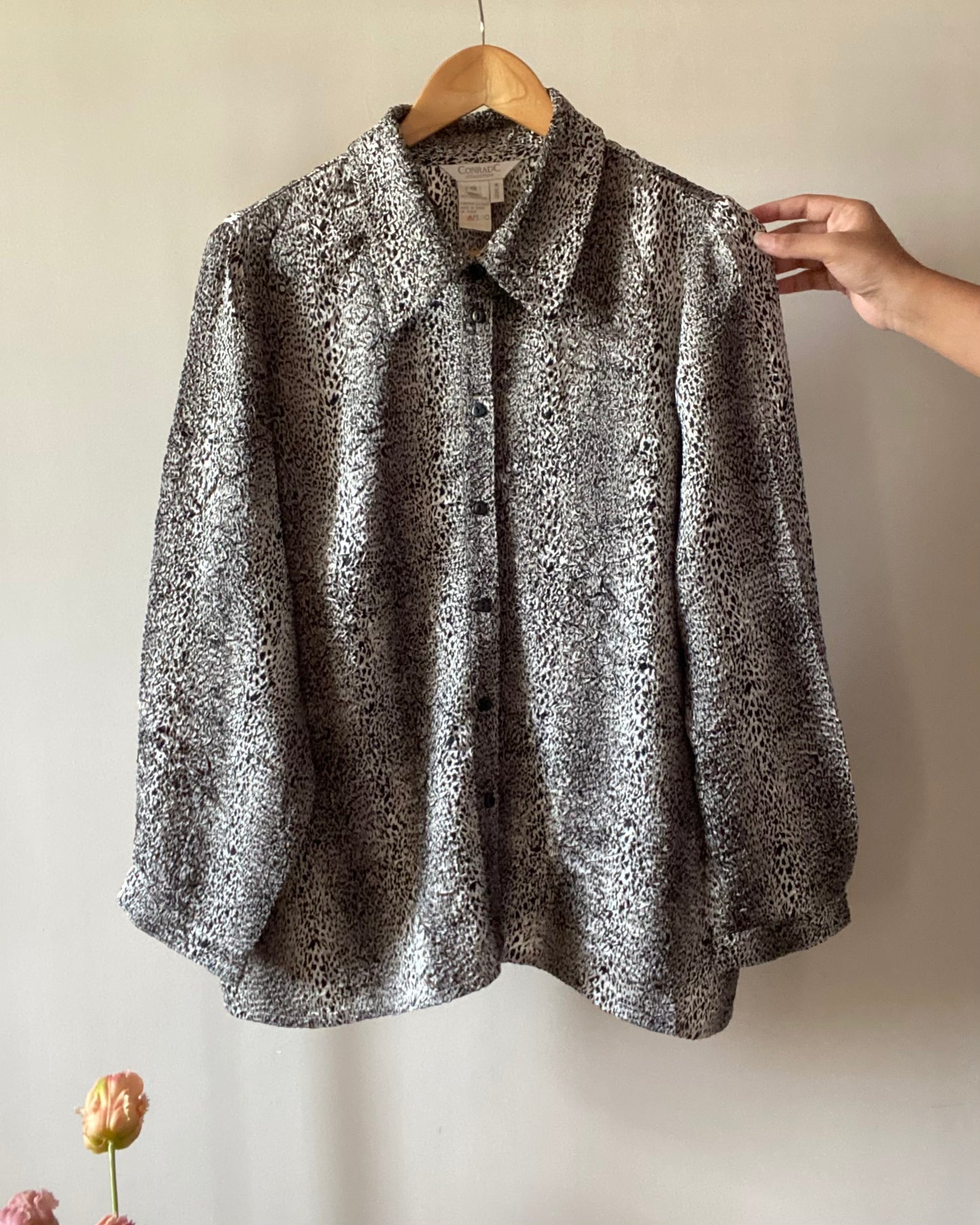 Animal Print Texted Vintage Shirt