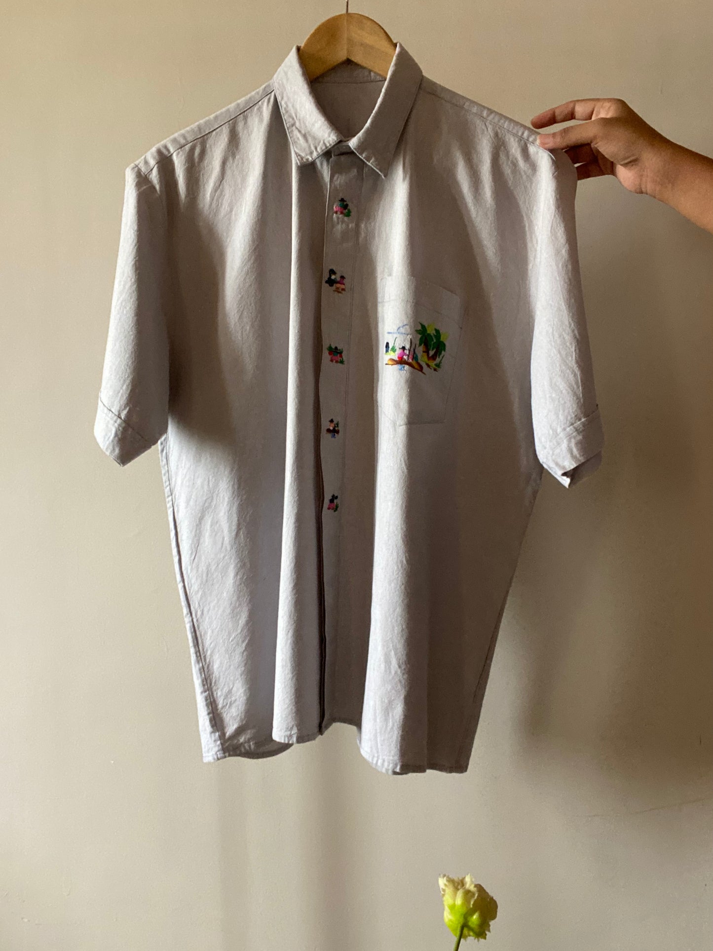 Village Inspired Embroidered Denim Vintage Shirt