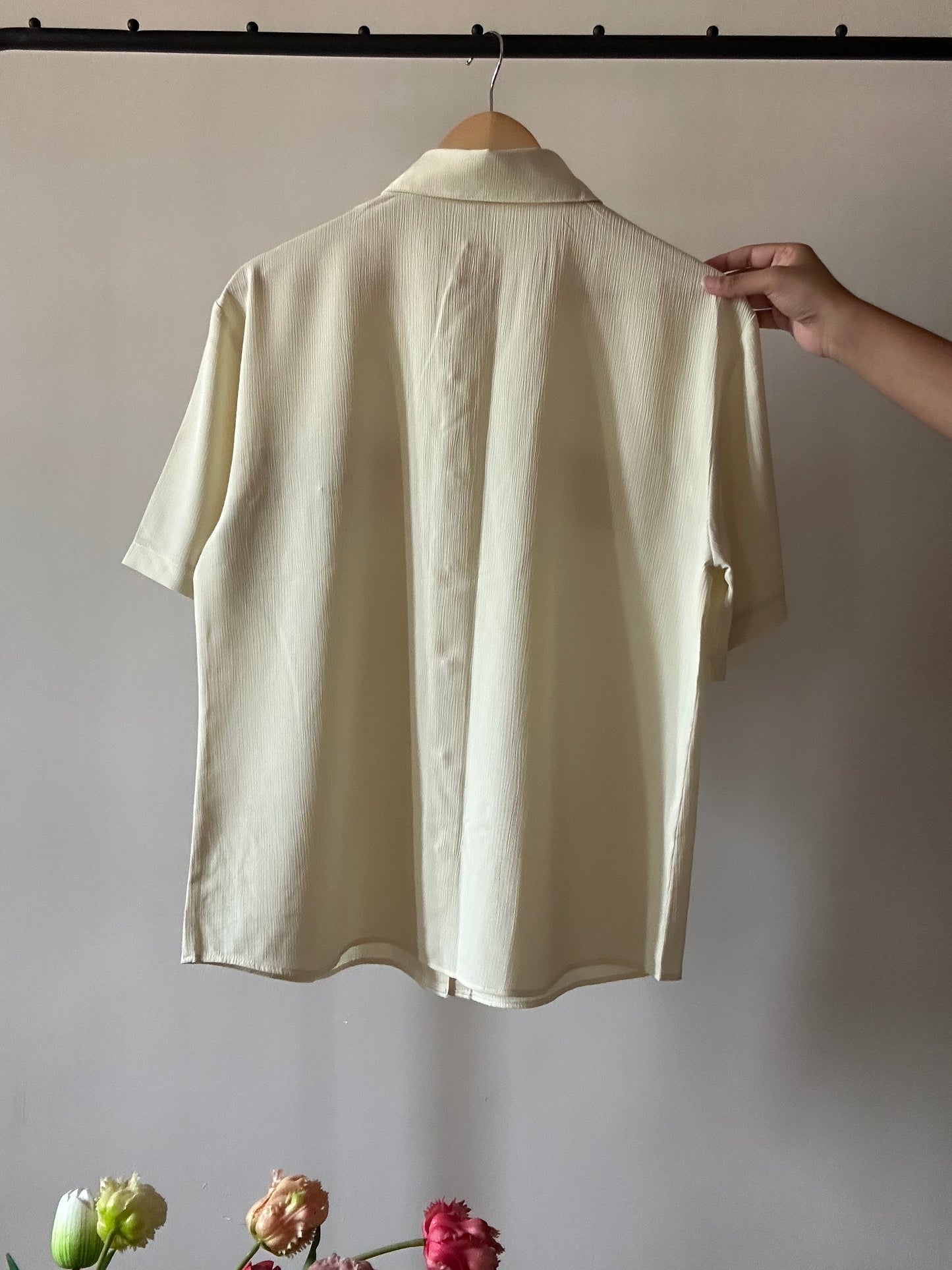 Textured Vintage Shirt With Antique Buttons