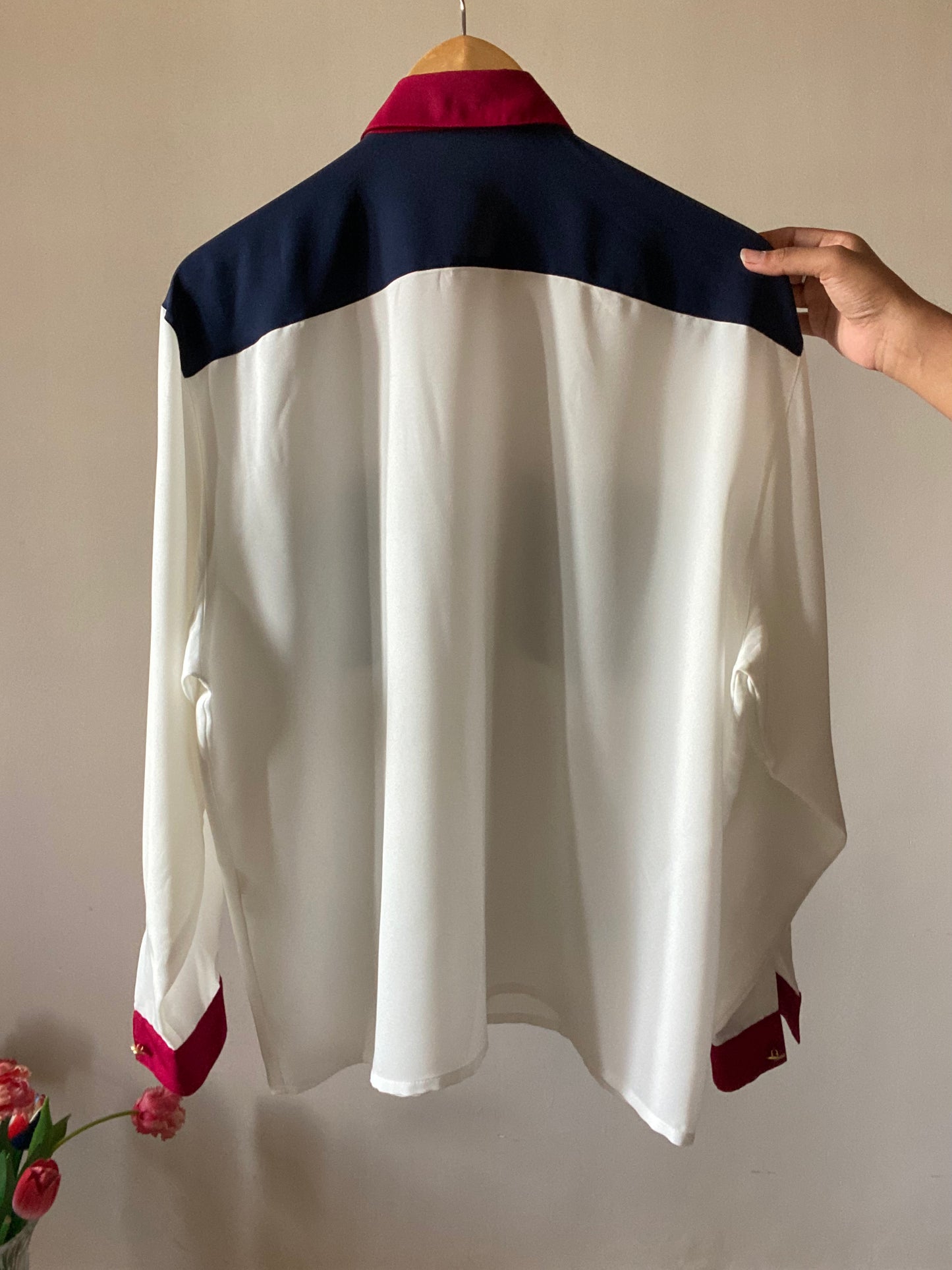 Colour Block Embroidered Vintage Shirt